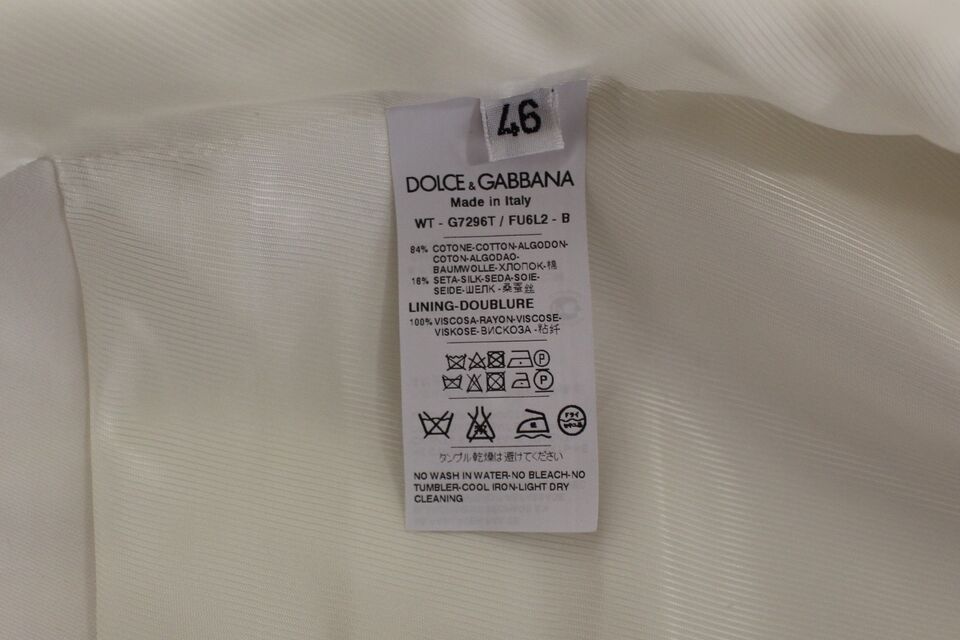 Dolce & Gabbana Blazer Gilet en Coton et Soie Blanc