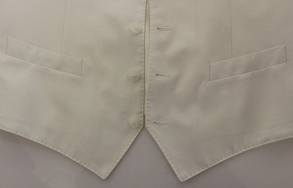 Dolce & Gabbana Blazer Gilet en Coton et Soie Blanc