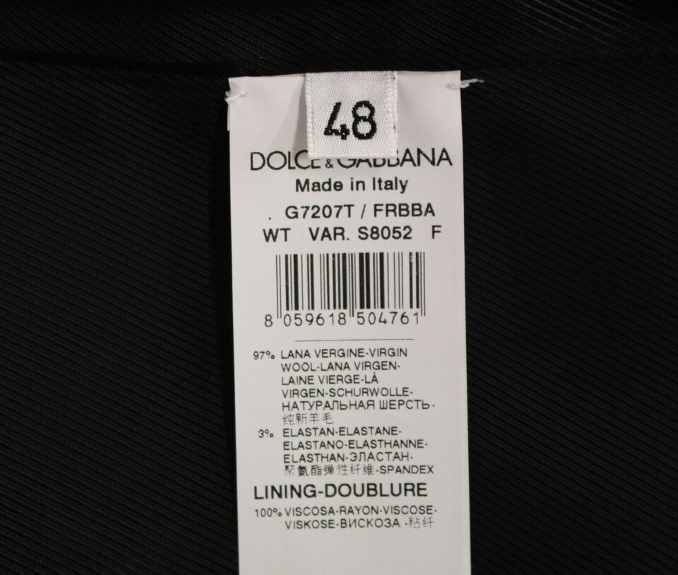 Dolce & Gabbana Gilet en laine grise rayée avec logo