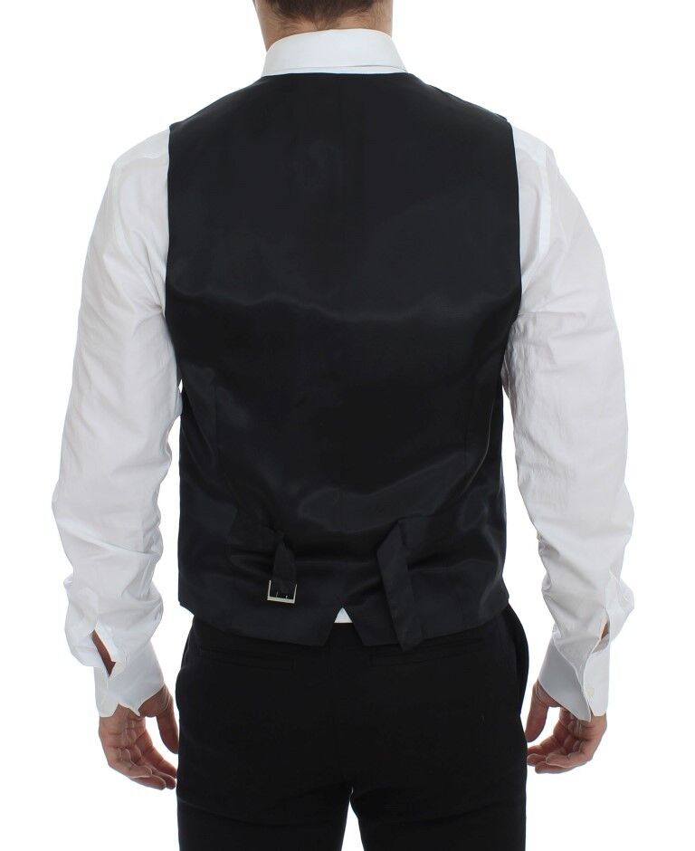 Gilet simple boutonnage Dolce & Gabbana en laine rayée grise