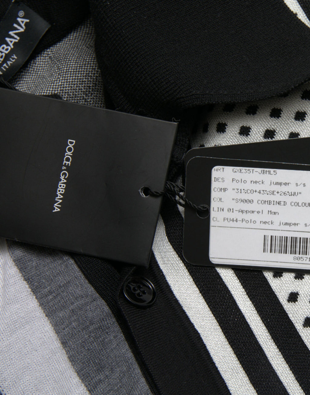 Dolce &amp; Gabbana Schwarz Weiß Pullover Cardigan Polo Pullover