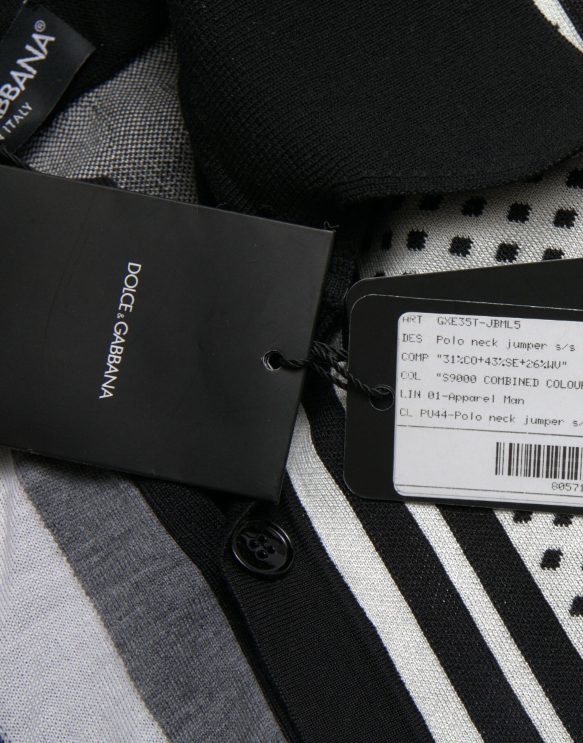 Dolce &amp; Gabbana Elegante gestreifte Strickjacke aus Seidenmischung