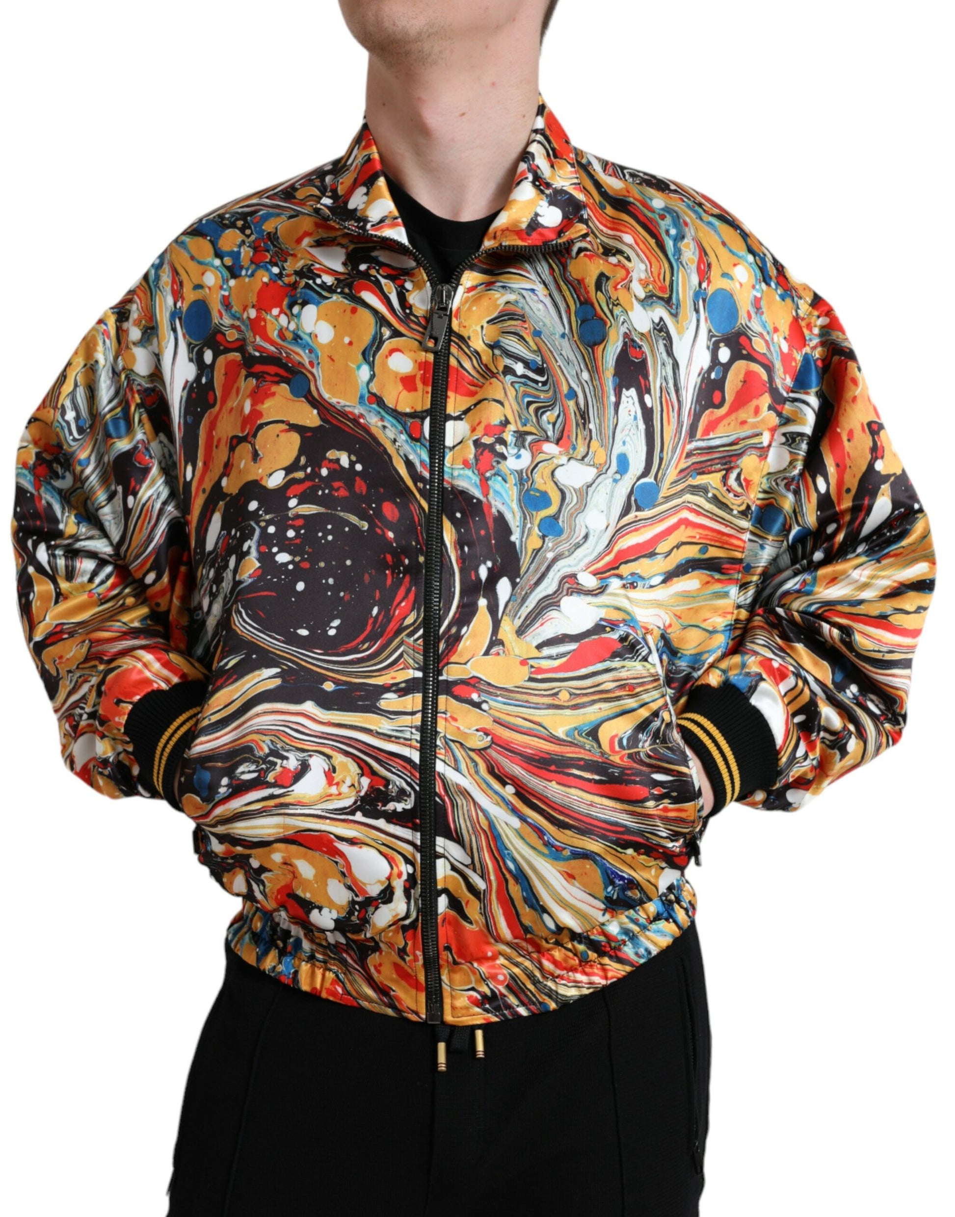 Blouson bombardier Dolce & Gabbana en polyester abstrait multicolore