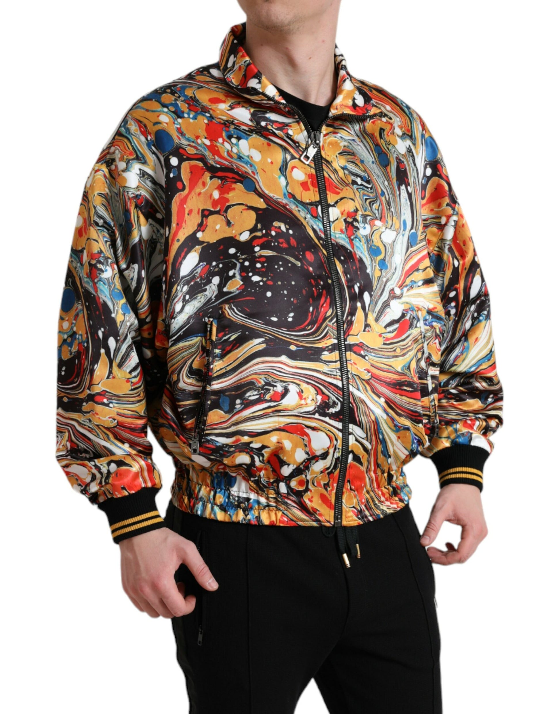 Blouson bombardier Dolce & Gabbana en polyester abstrait multicolore