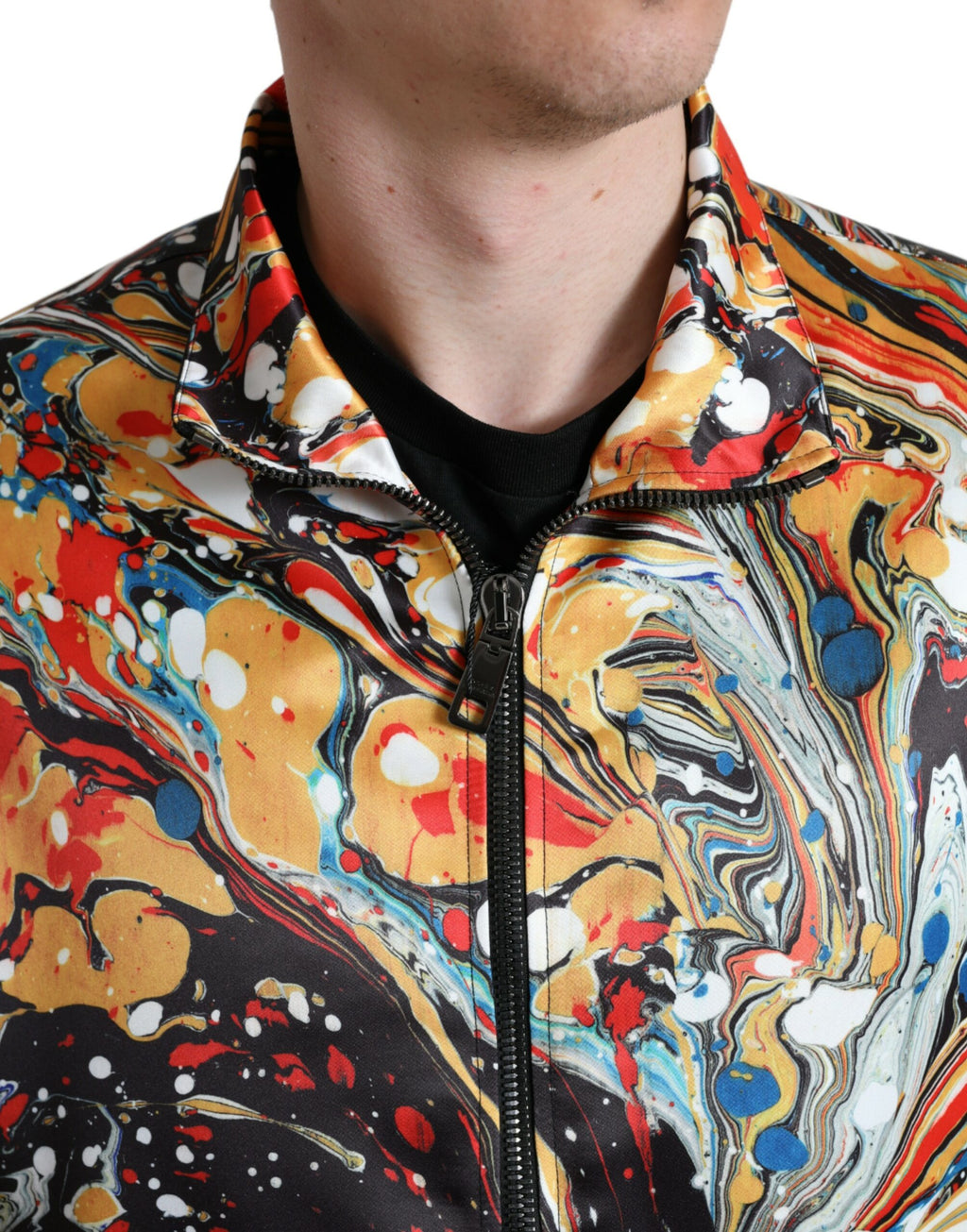 Blouson bombardier Dolce & Gabbana en polyester abstrait multicolore