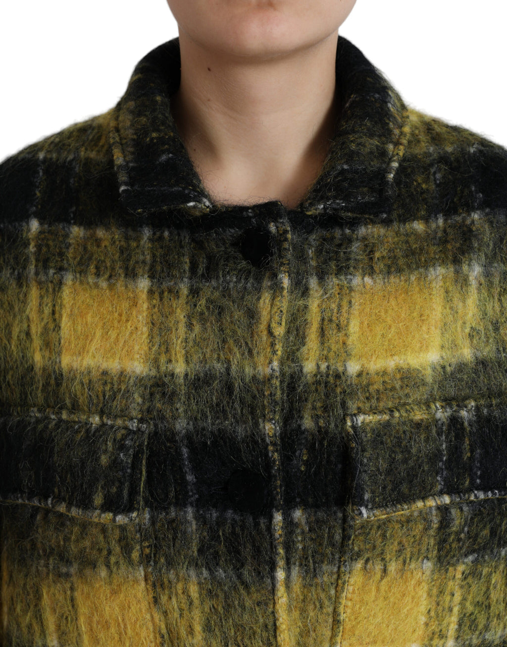 Dolce & Gabbana Veste Décontractée à Manches Longues à Carreaux Jaunes