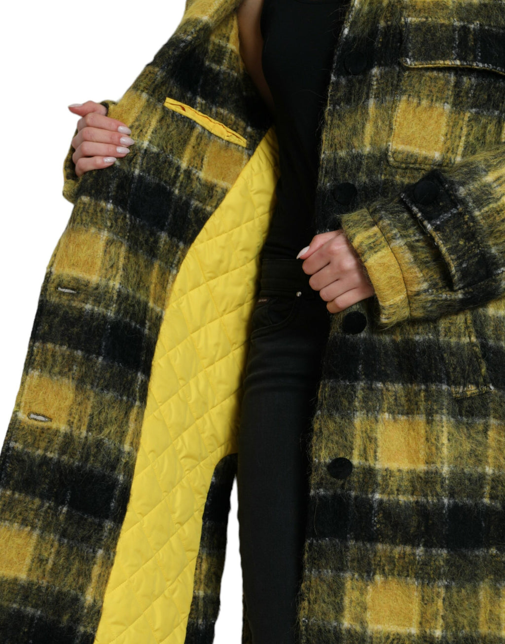 Dolce & Gabbana Veste Décontractée à Manches Longues à Carreaux Jaunes