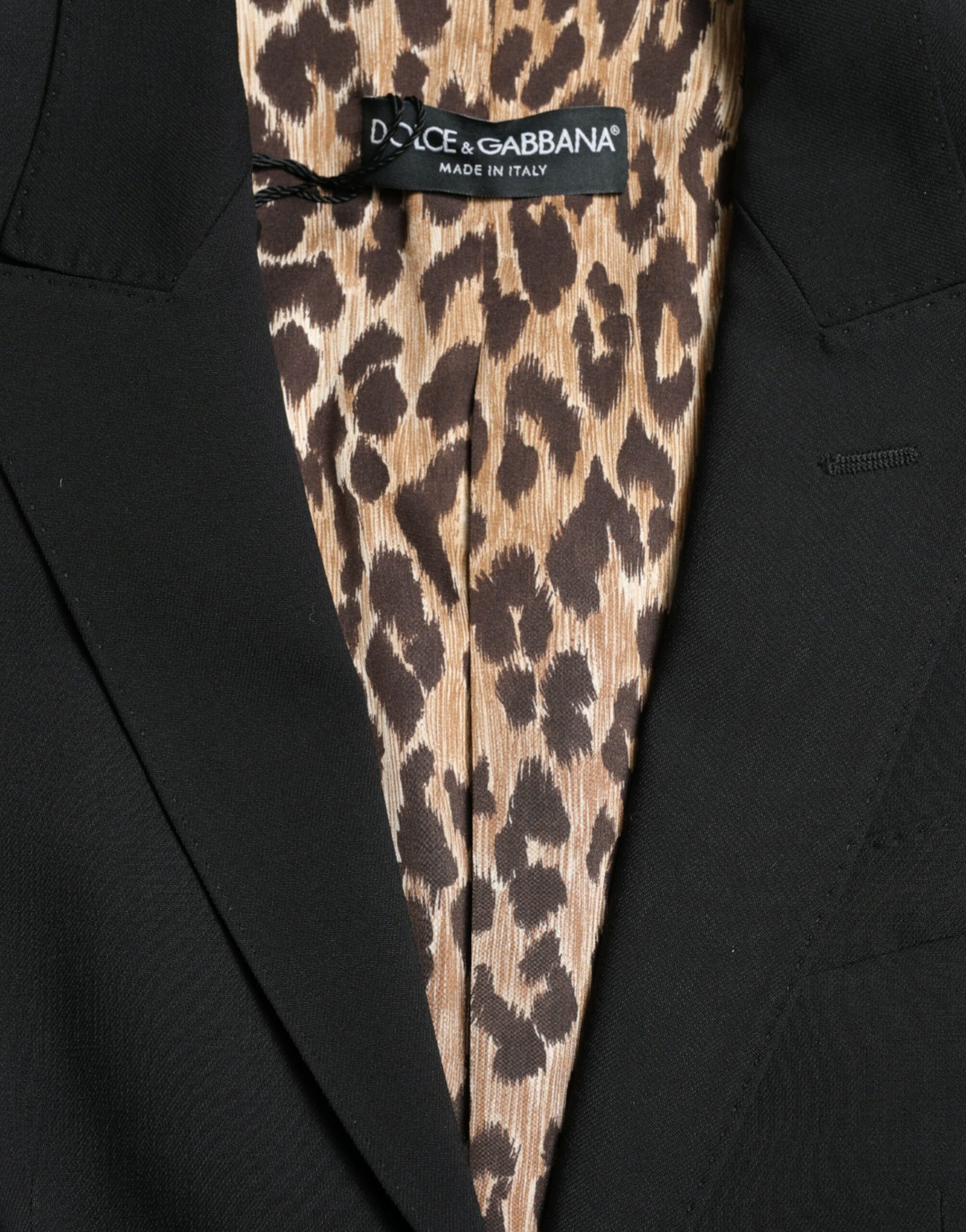 Veste-blazer Dolce & Gabbana noire en laine, coupe droite