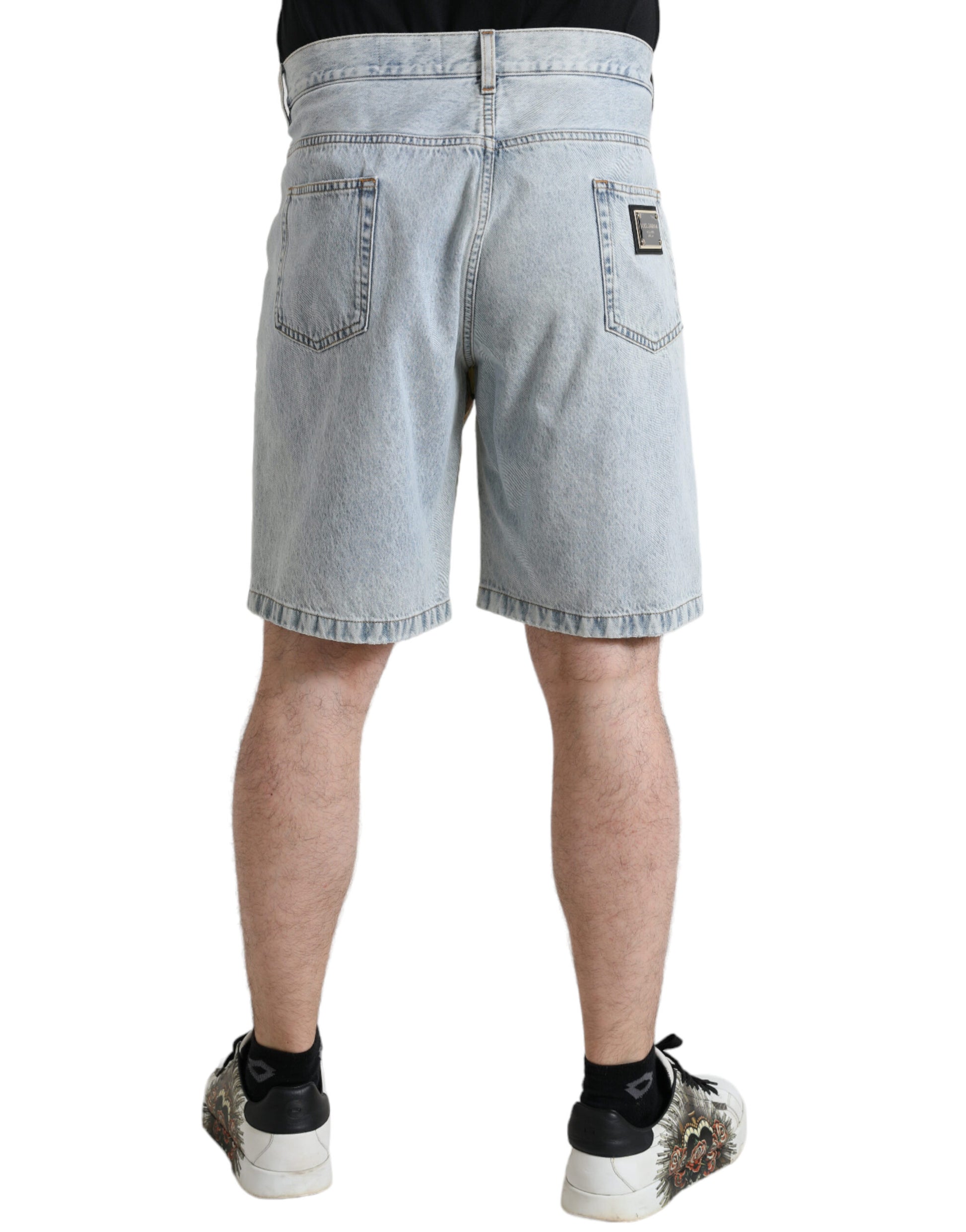 Shorts bermuda Dolce & Gabbana en jean imprimé floral multicolore