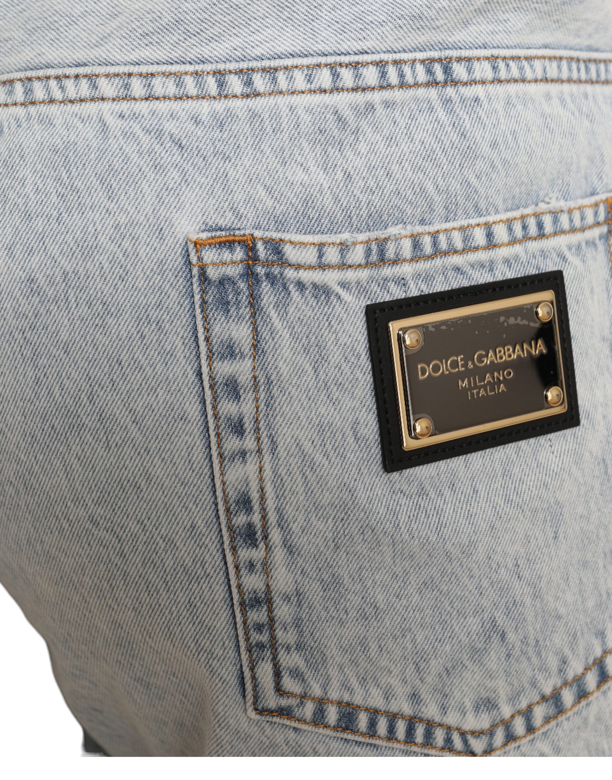 Shorts bermuda Dolce & Gabbana en jean imprimé floral multicolore