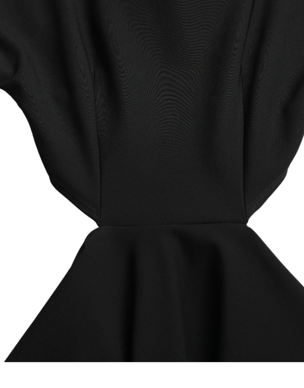 Mini-robe Dolce & Gabbana noire en viscose à découpes et manches longues de coupe trapèze