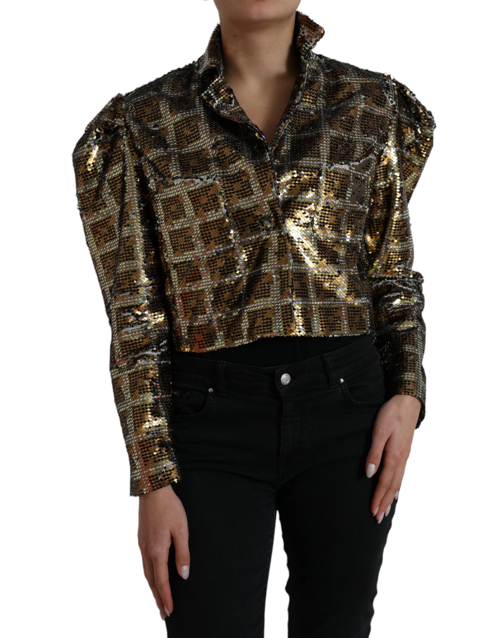 Blouson court Dolce & Gabbana en polyester multicolore à sequins