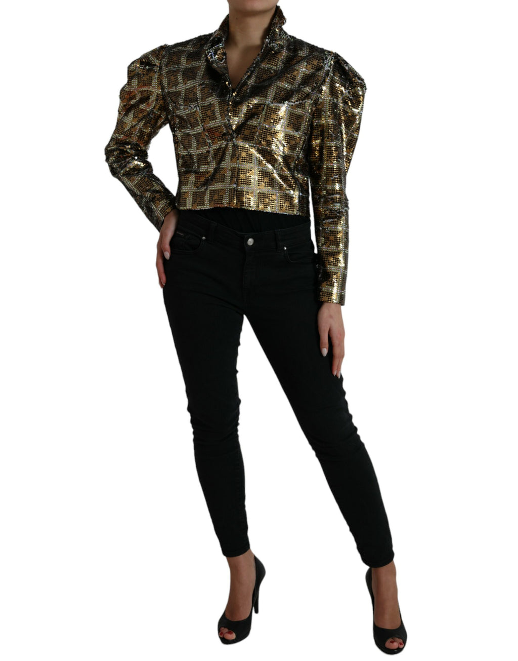 Blouson court Dolce & Gabbana en polyester multicolore à sequins