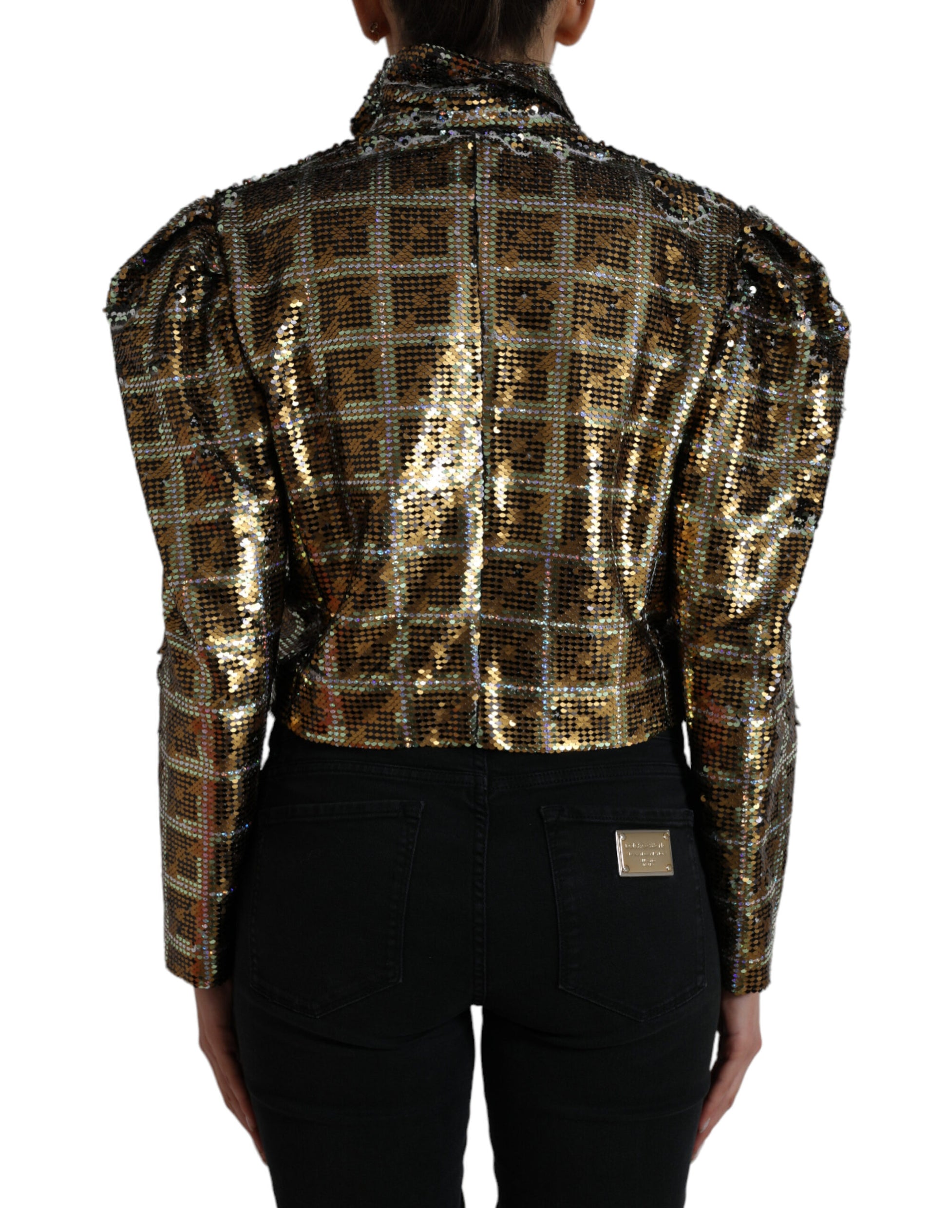 Blouson court Dolce & Gabbana en polyester multicolore à sequins