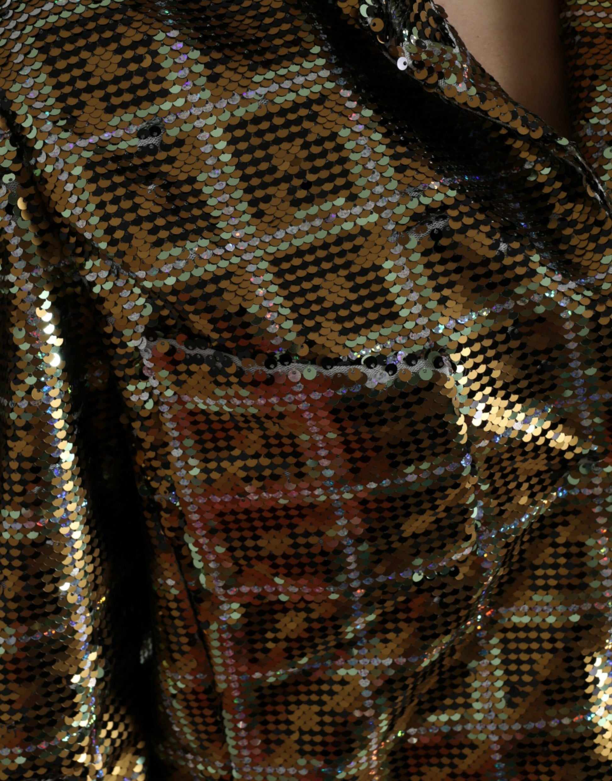 Blouson court Dolce & Gabbana en polyester multicolore à sequins