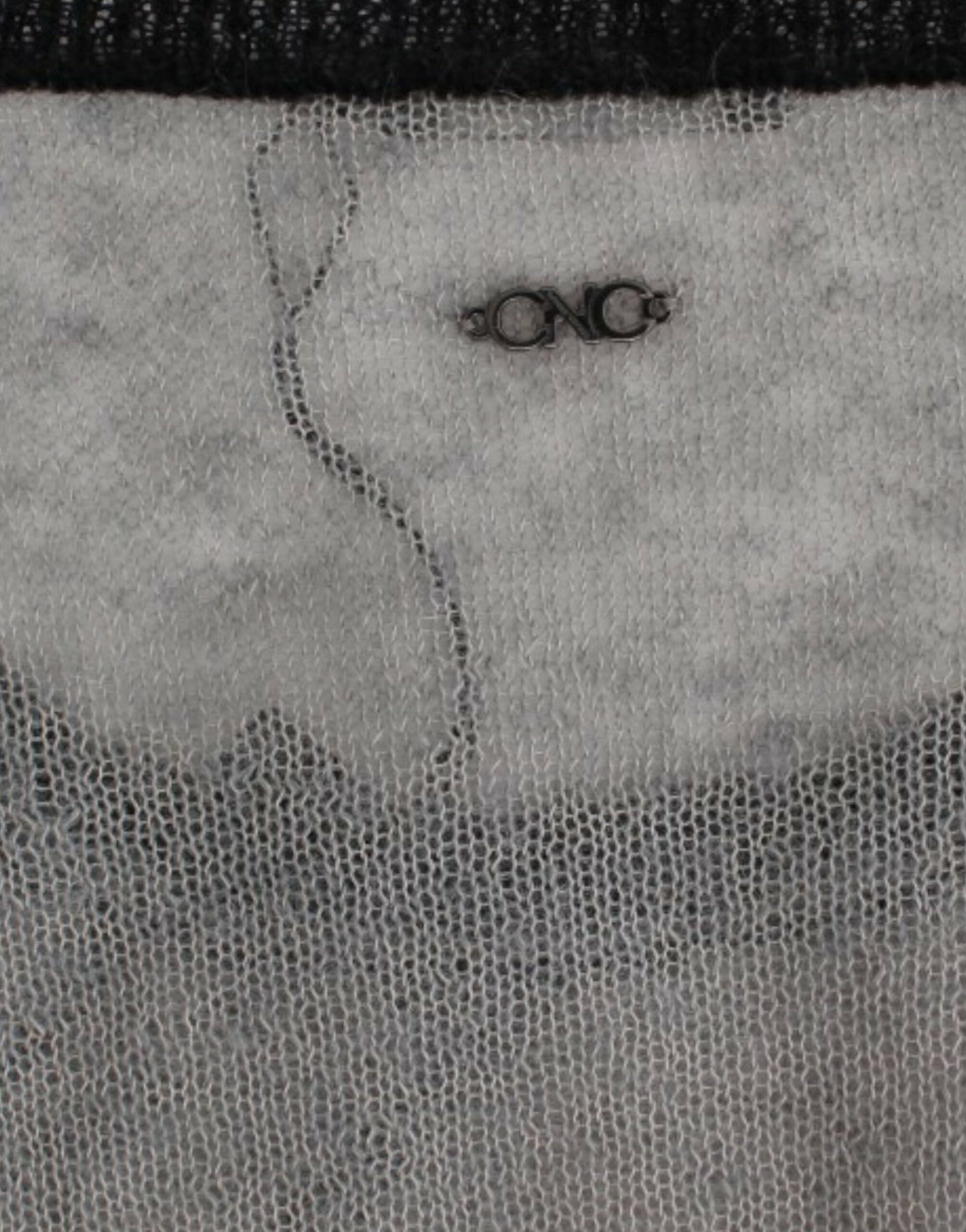 Costume National Gray embellished asymmetric sweater
