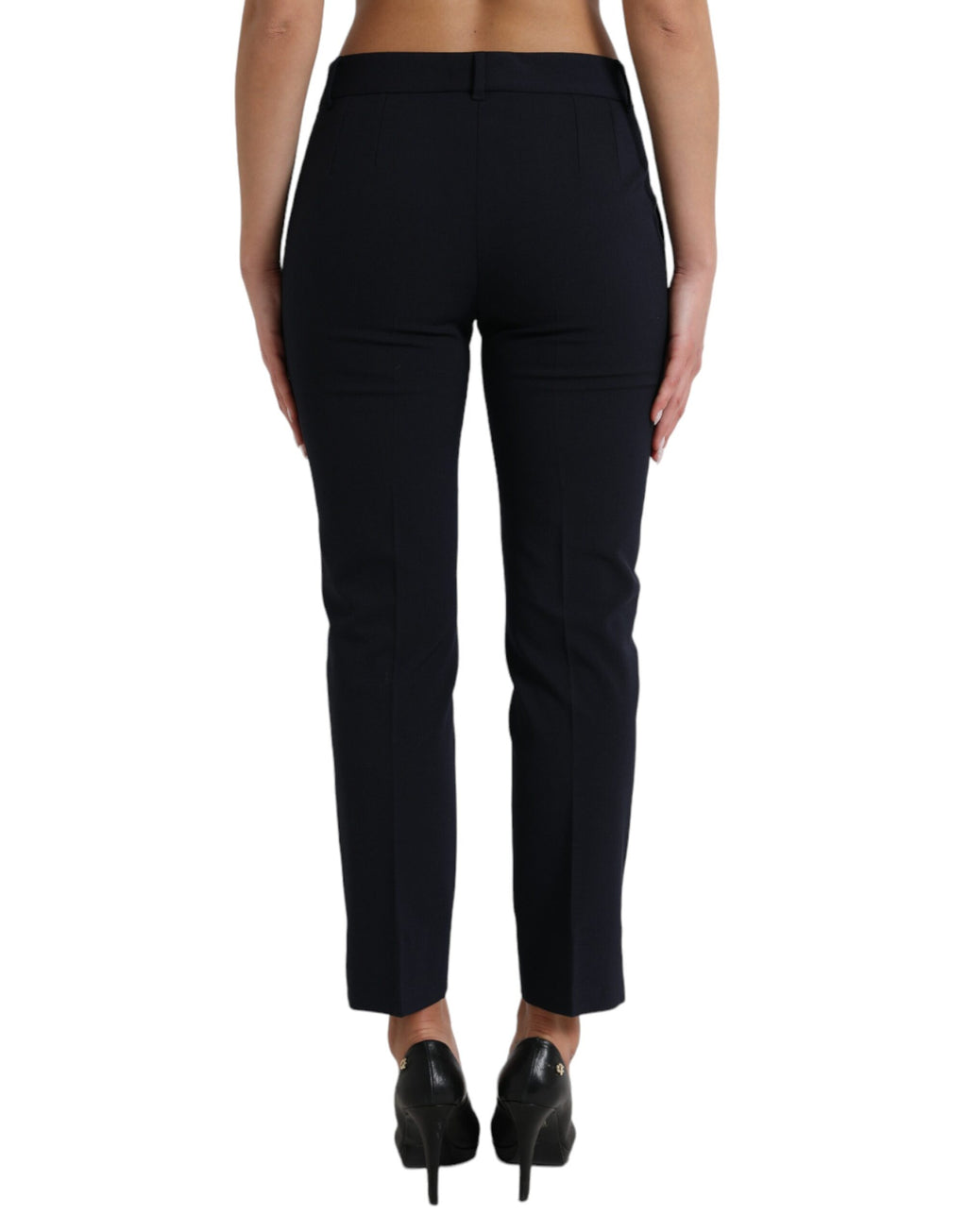 Pantalon Dolce & Gabbana bleu taille mi-haute fuselé raccourci