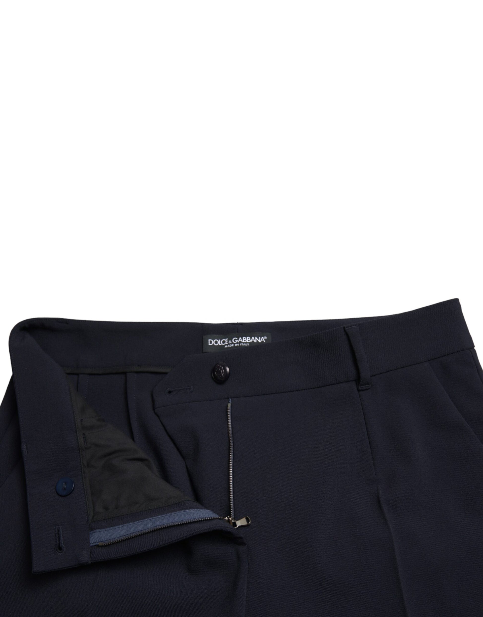 Pantalon Dolce & Gabbana bleu taille mi-haute fuselé raccourci
