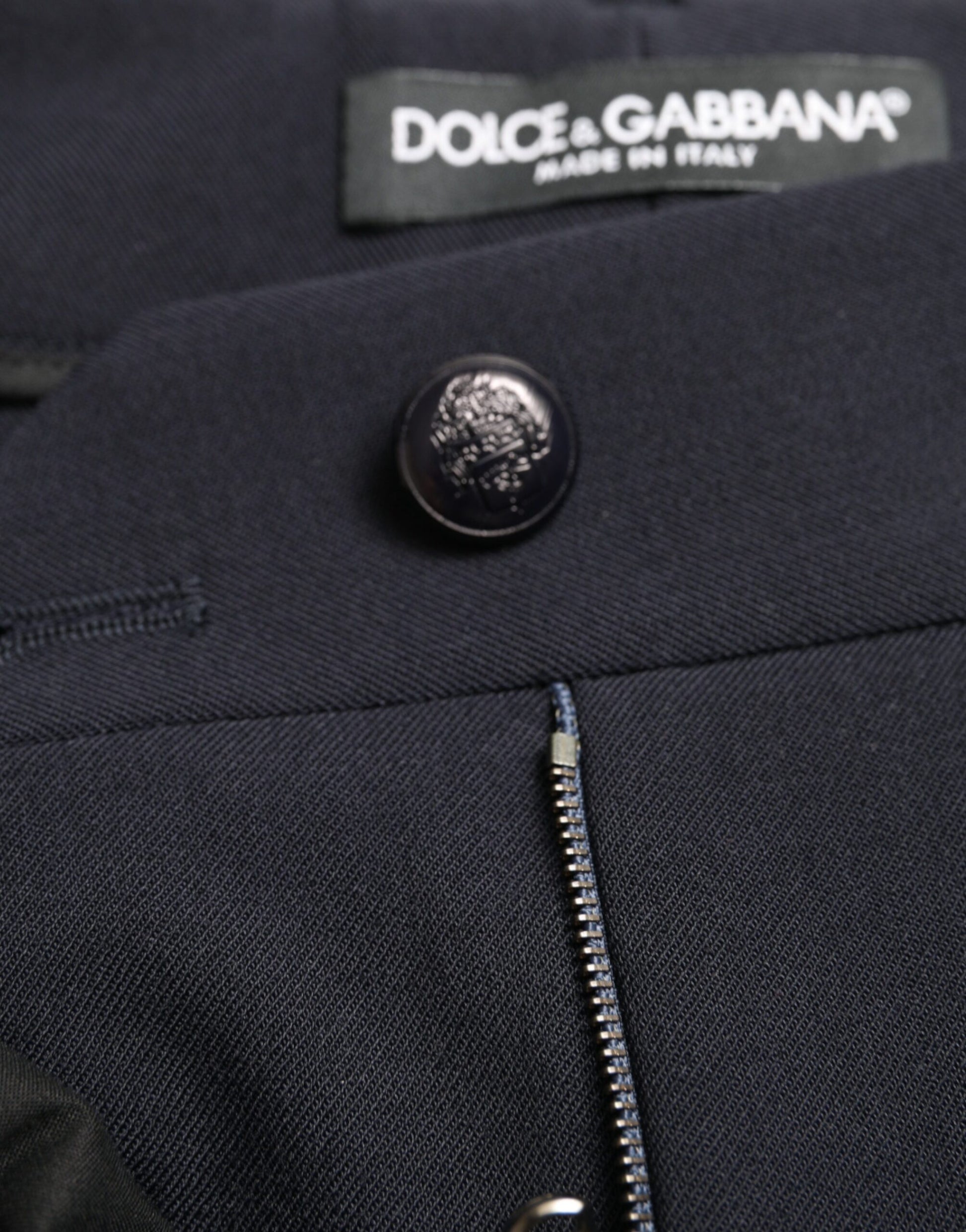 Pantalon Dolce & Gabbana bleu taille mi-haute fuselé raccourci