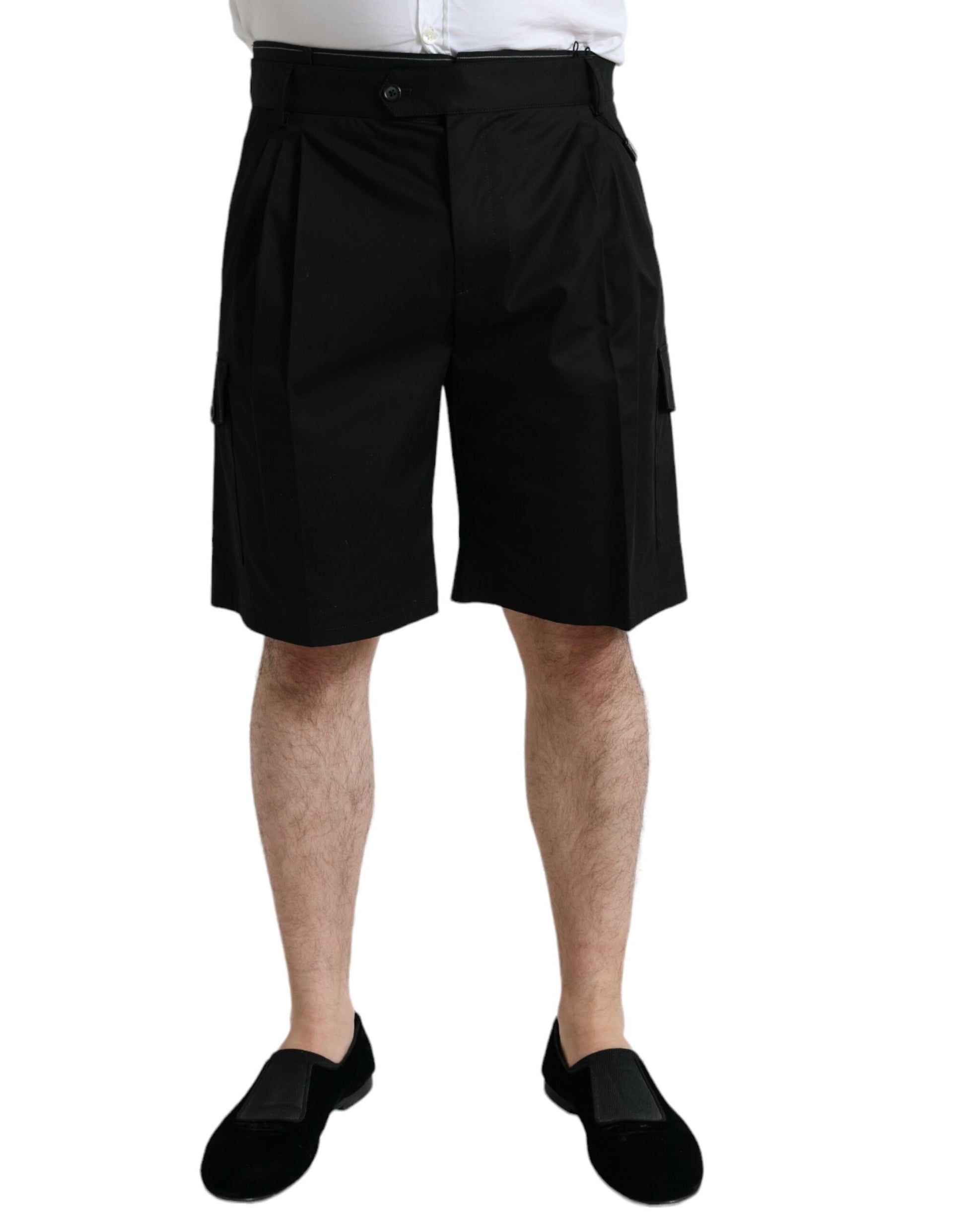 Shorts bermudas cargo Dolce & Gabbana en coton stretch noir
