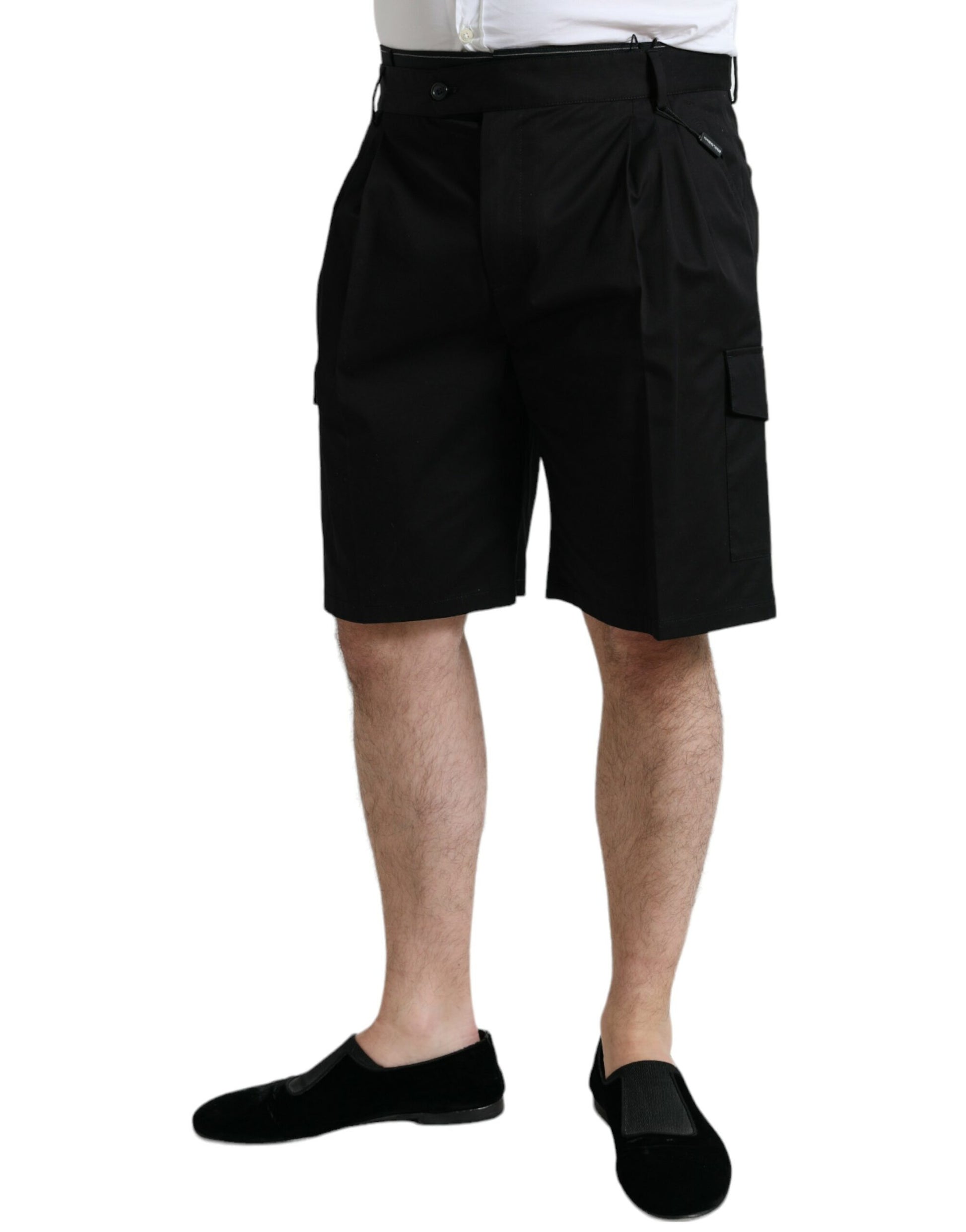 Shorts bermudas cargo Dolce & Gabbana en coton stretch noir