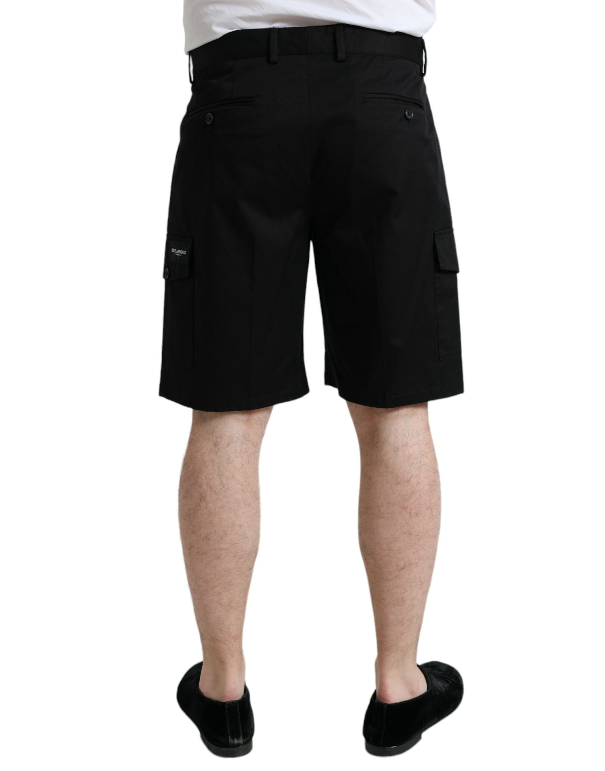 Shorts bermudas cargo Dolce & Gabbana en coton stretch noir