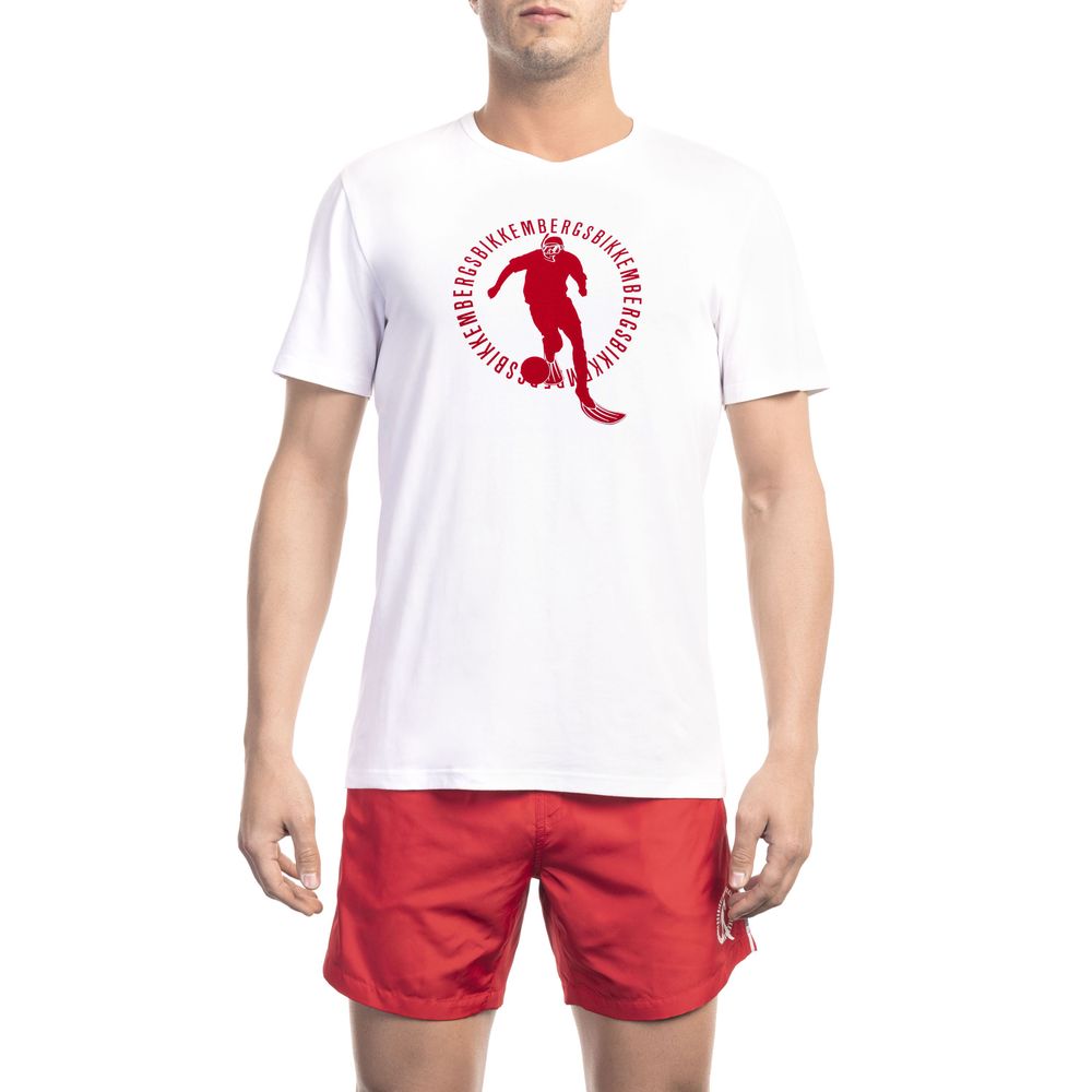 T-shirt Bikkembergs en coton blanc pour homme