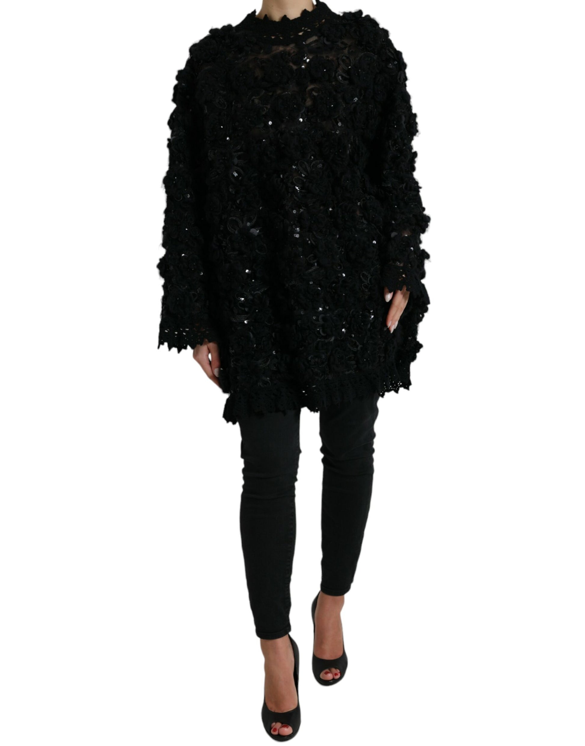 Pull Dolce & Gabbana noir orné de sequins