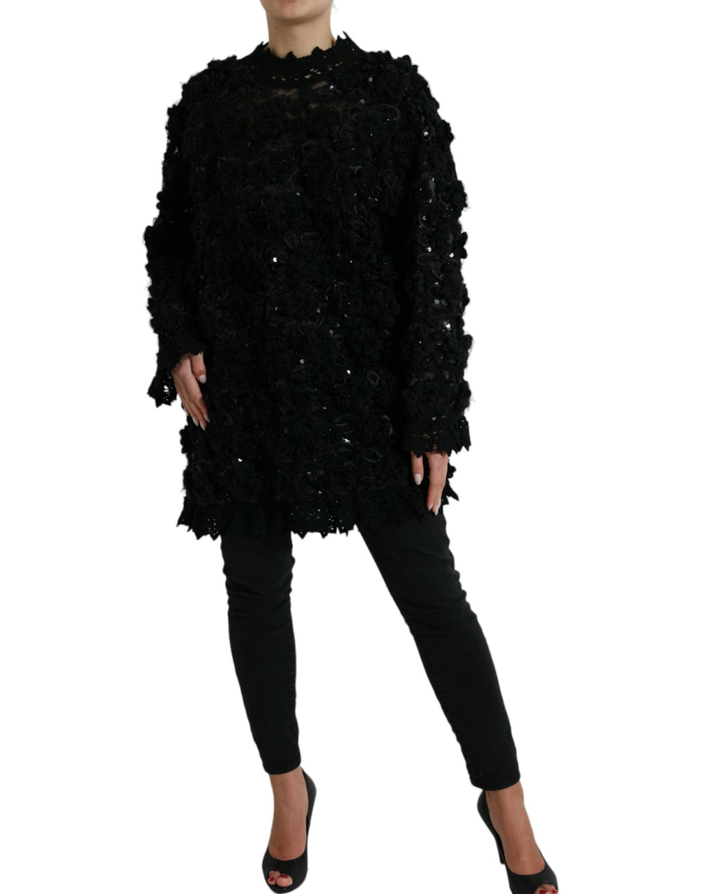 Pull Dolce & Gabbana noir orné de sequins