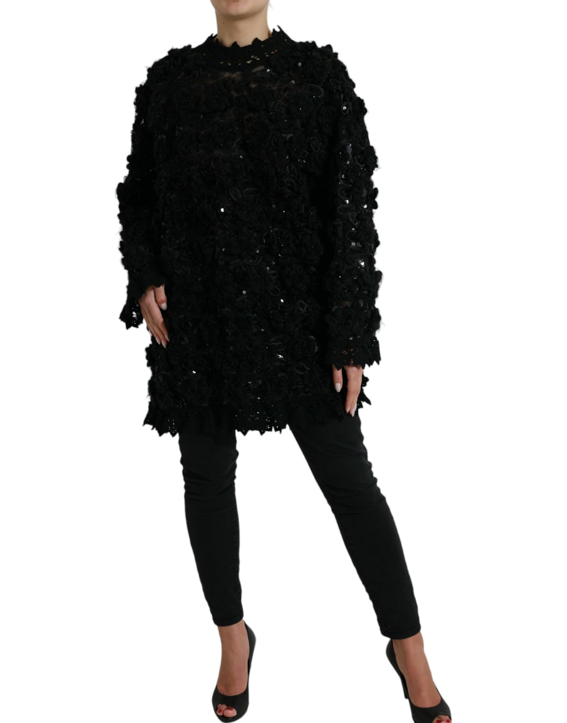 Pull Dolce & Gabbana noir orné de sequins