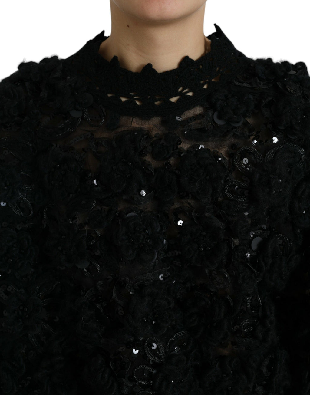 Pull Dolce & Gabbana noir orné de sequins
