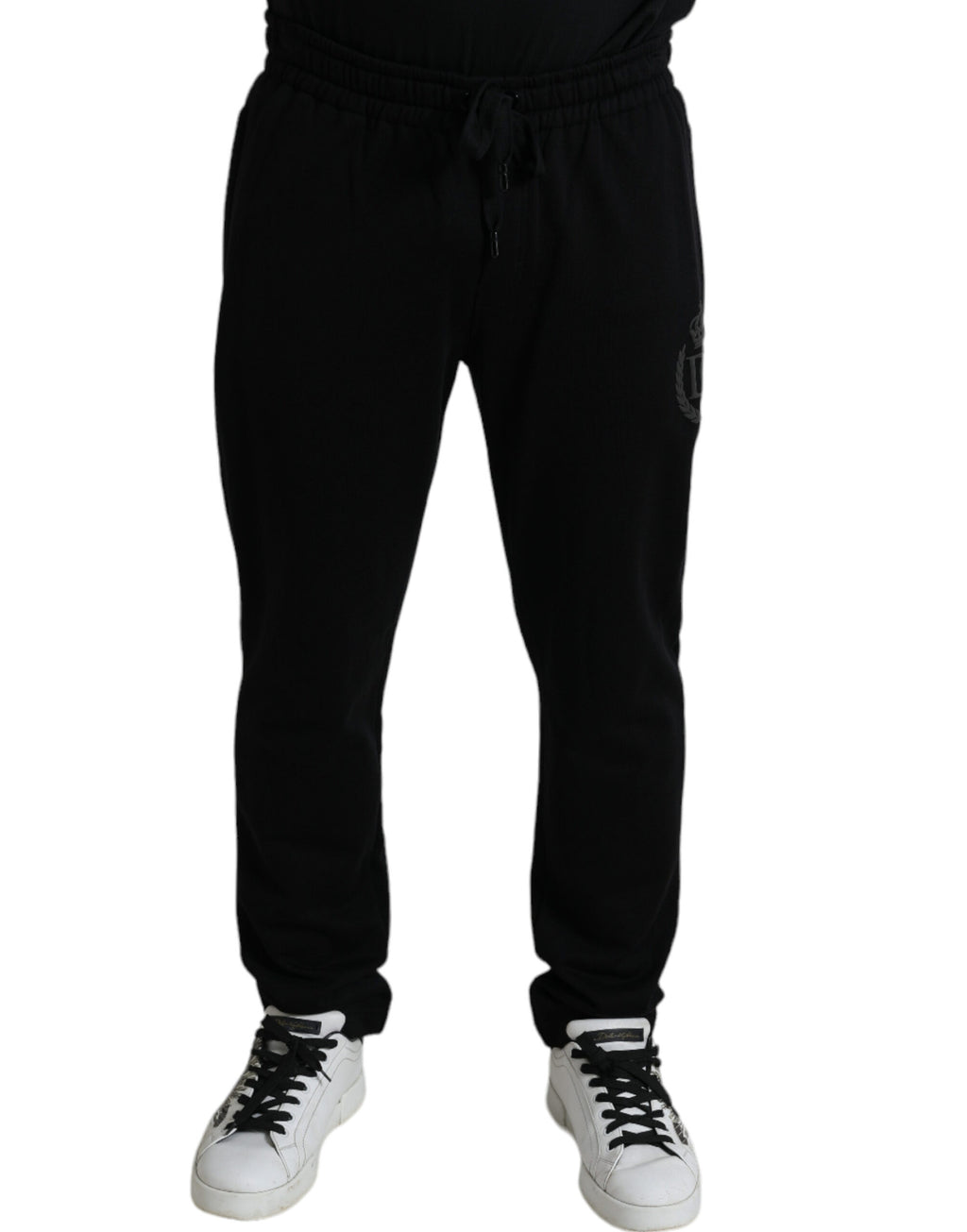 Pantalon de jogging ajusté noir Dolce & Gabbana avec logo DG