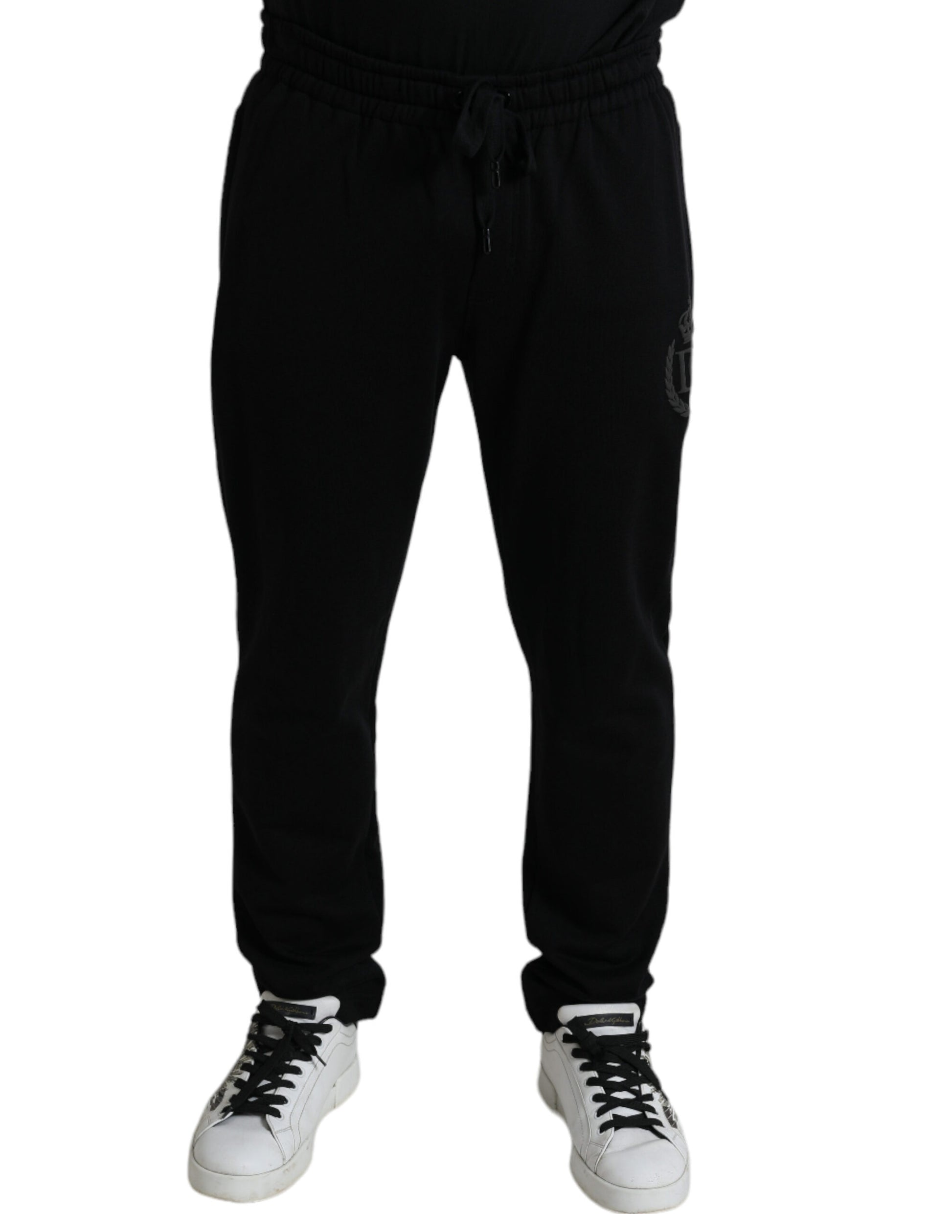 Pantalon de jogging ajusté noir Dolce & Gabbana avec logo DG