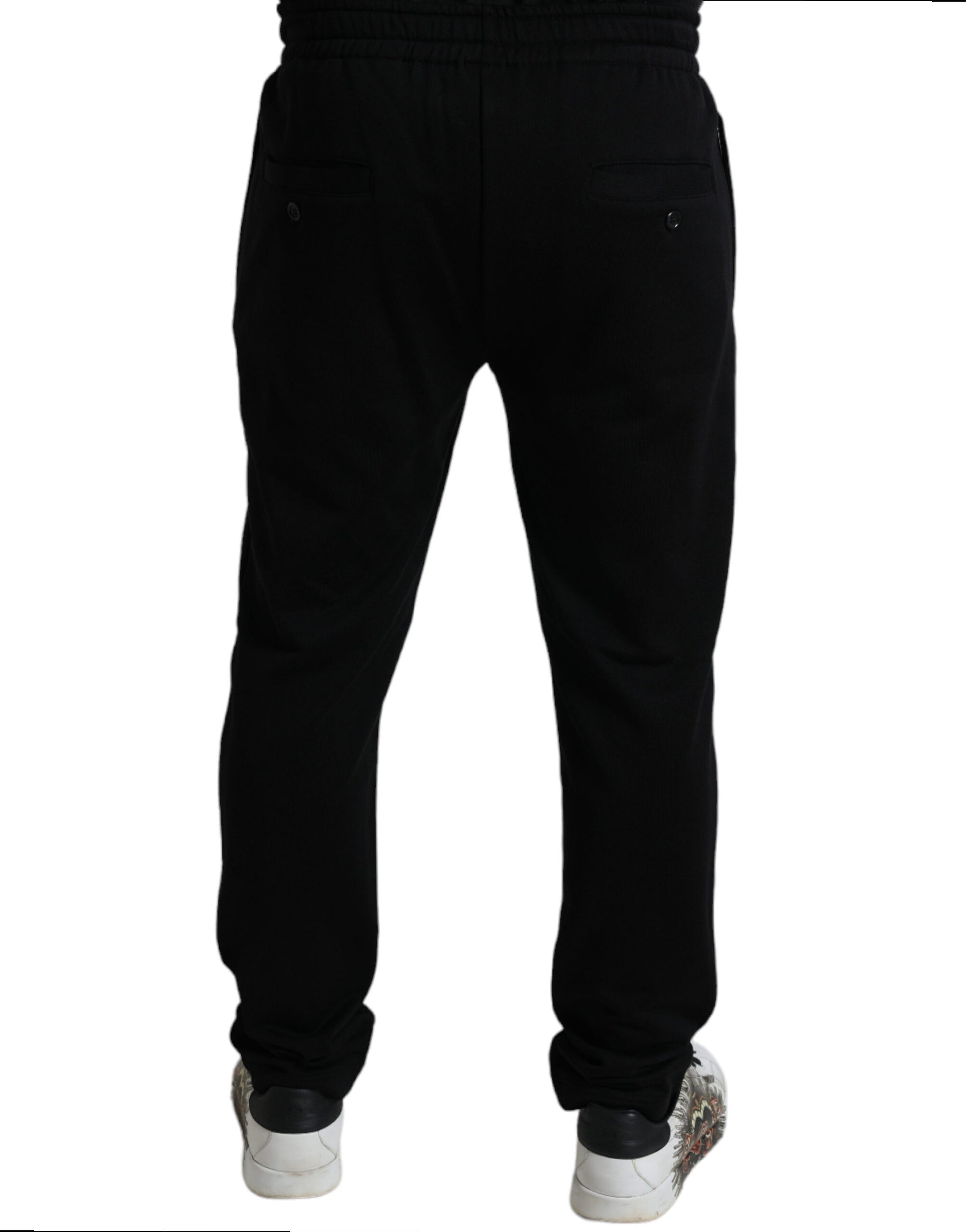 Pantalon de jogging ajusté noir Dolce & Gabbana avec logo DG