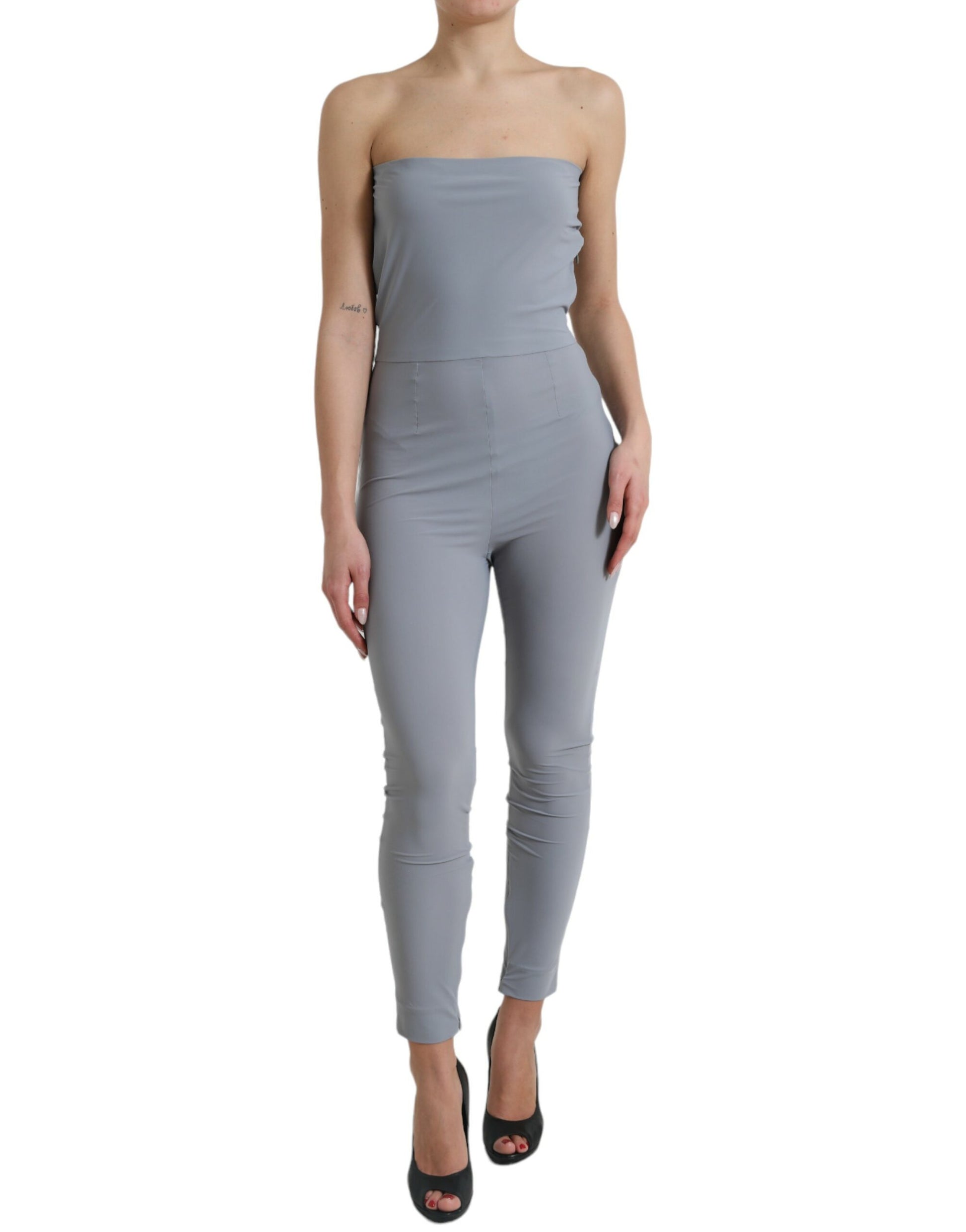 Robe-combinaison bustier moulante Dolce & Gabbana en nylon gris