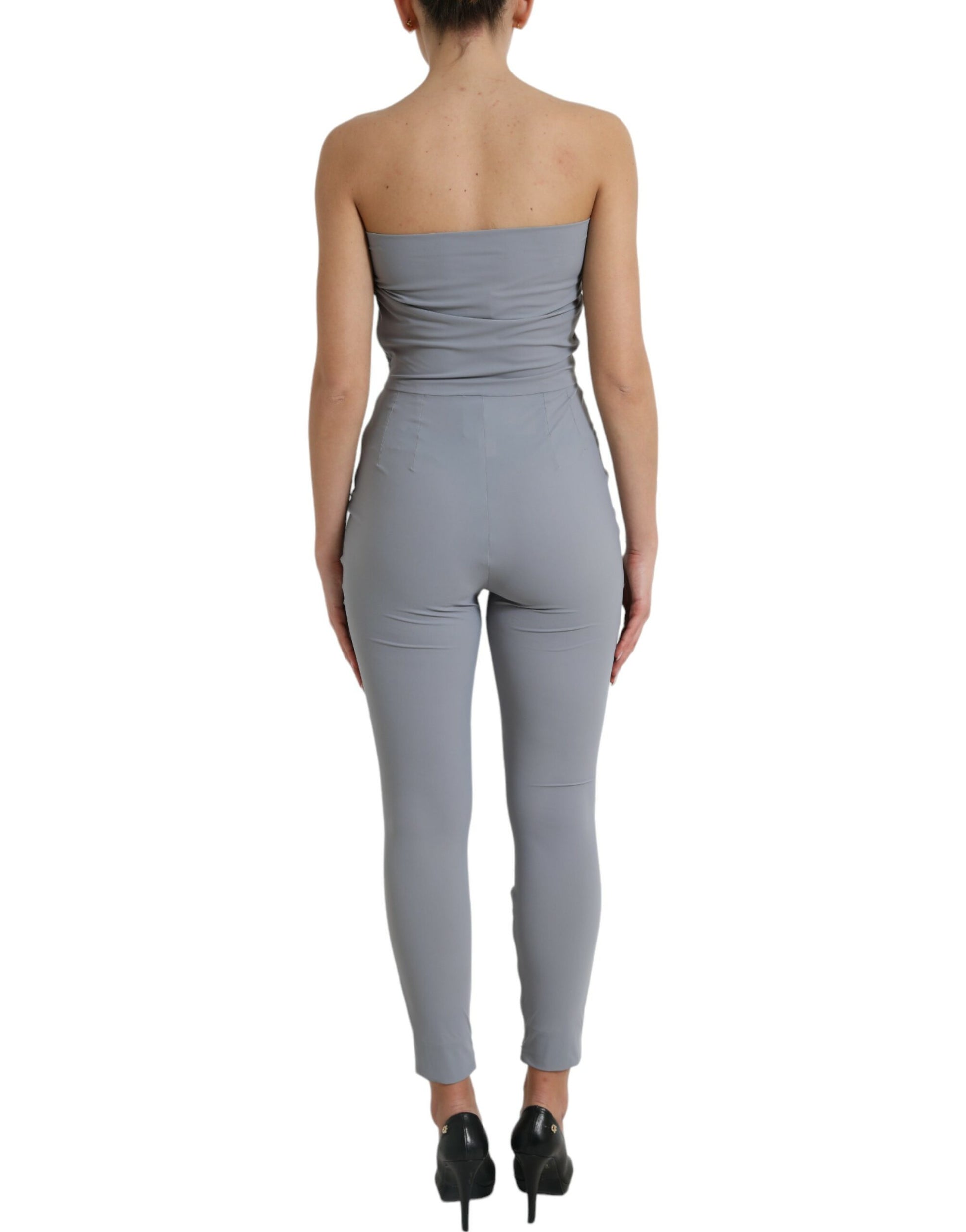 Robe-combinaison bustier moulante Dolce & Gabbana en nylon gris