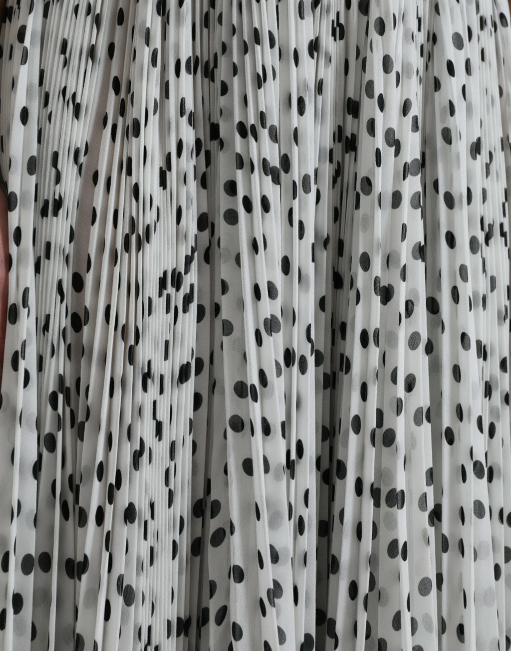 Robe longue plissée évasée à pois blancs Dolce & Gabbana