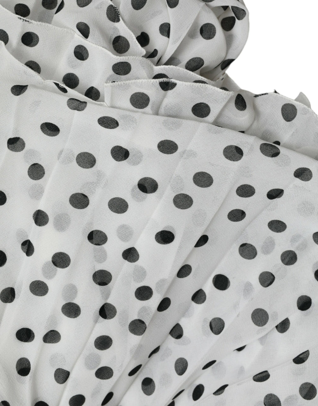 Robe longue plissée évasée à pois blancs Dolce & Gabbana