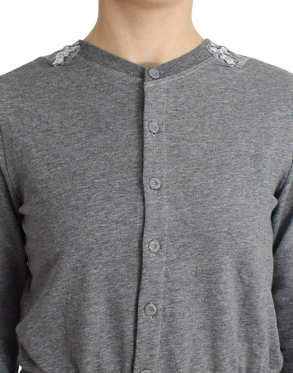 Haut de cardigan pull en dentelle gris Ermanno Scervino Lingerie