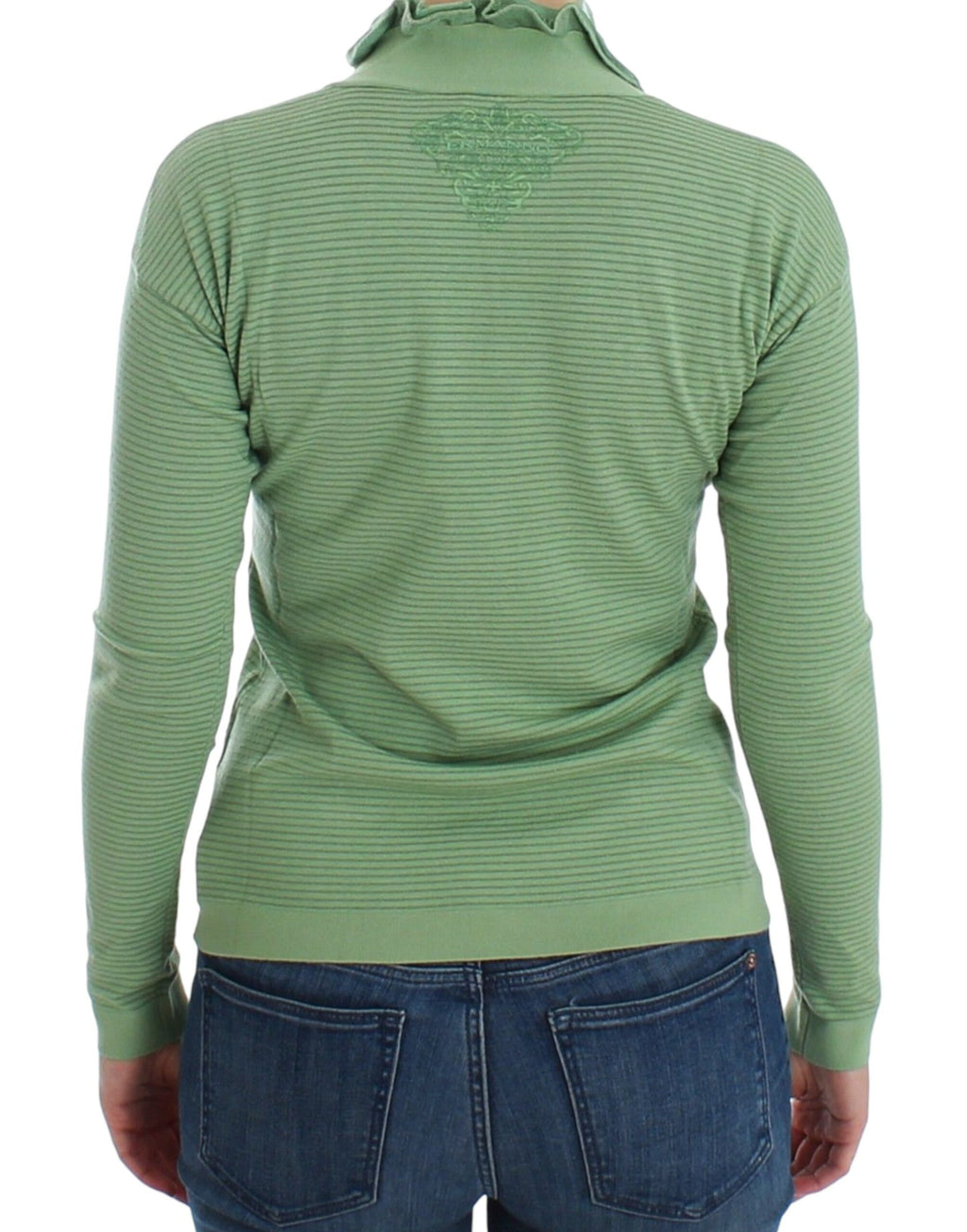 Pull Ermanno Scervino à manches longues rayé en mélange de laine verte