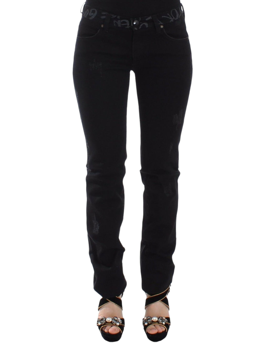Ermanno Scervino Jean slim noir en denim extensible