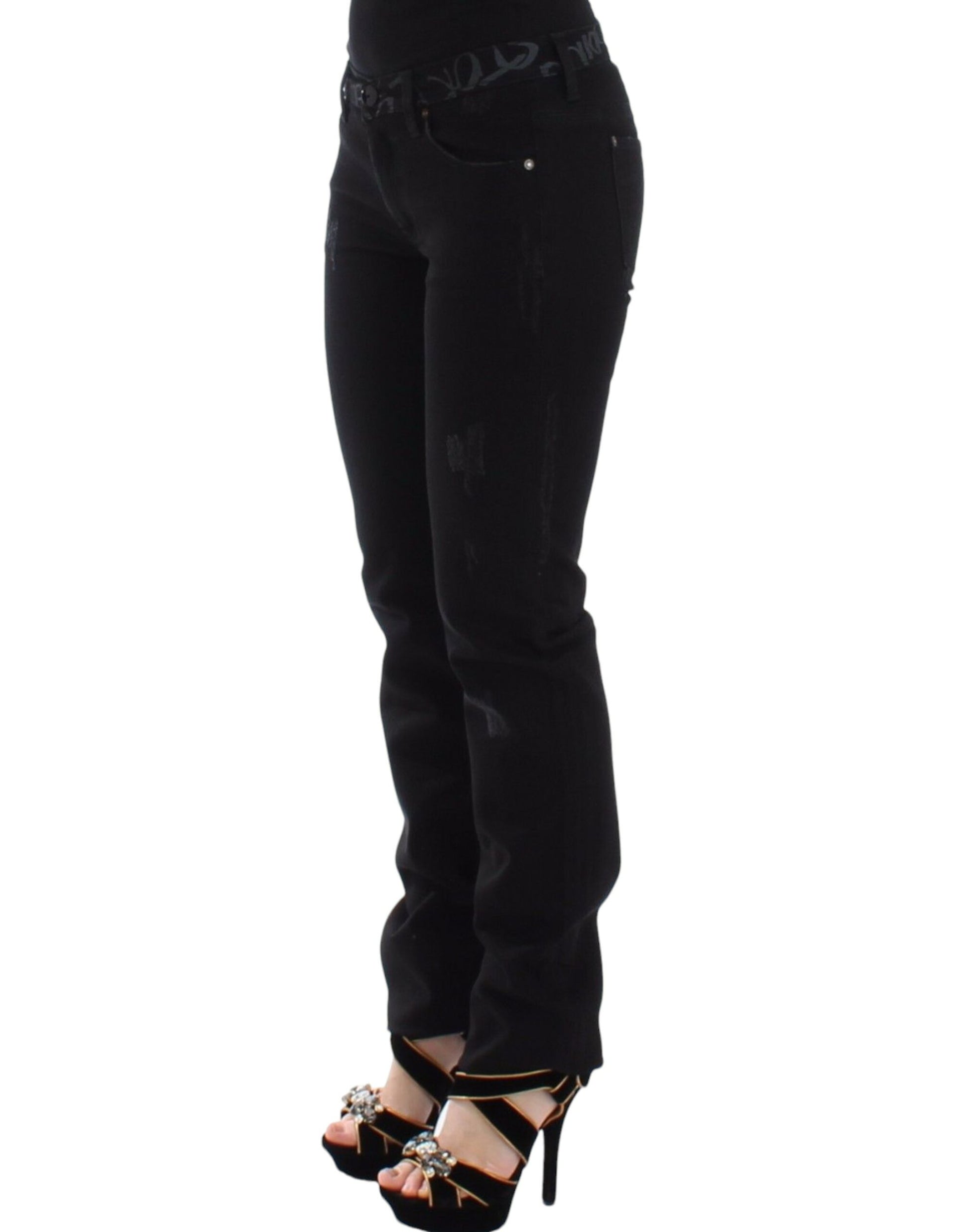 Ermanno Scervino Jean slim noir en denim extensible