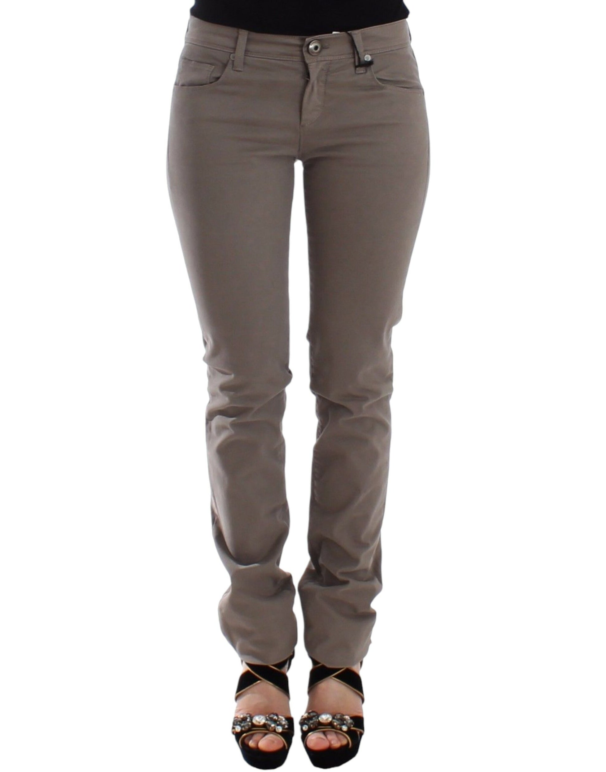 Ermanno Scervino Jean slim taupe beige pantalon en denim skinny