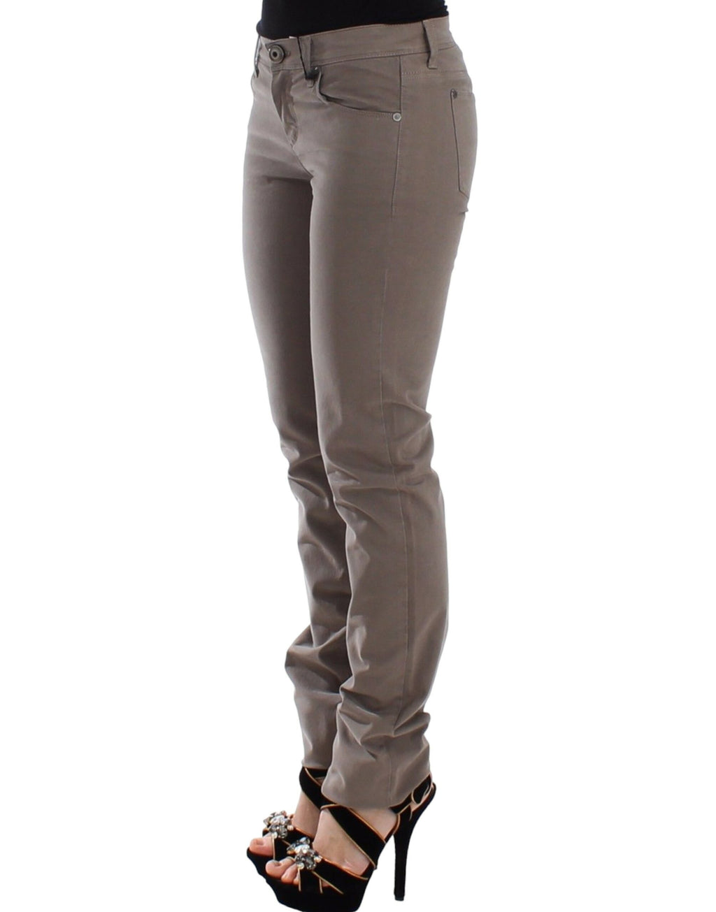 Ermanno Scervino Jean slim taupe beige pantalon en denim skinny