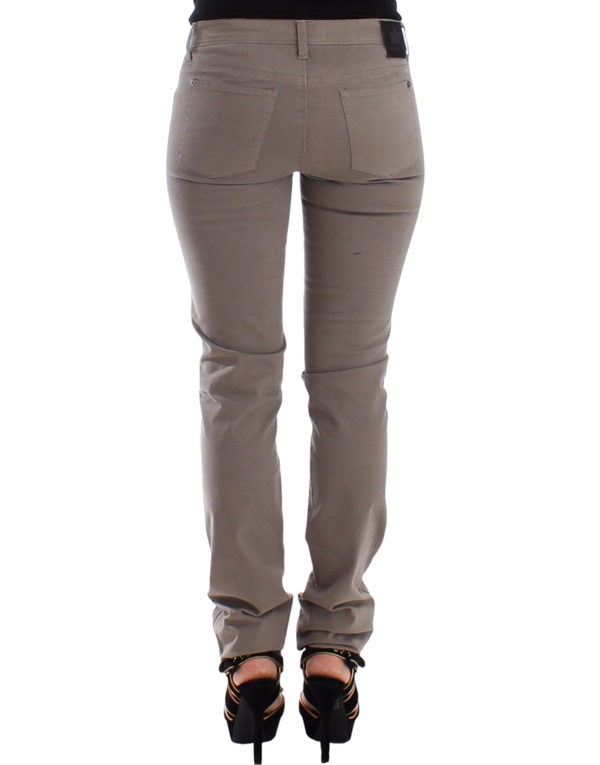 Ermanno Scervino Jean slim taupe beige pantalon en denim skinny