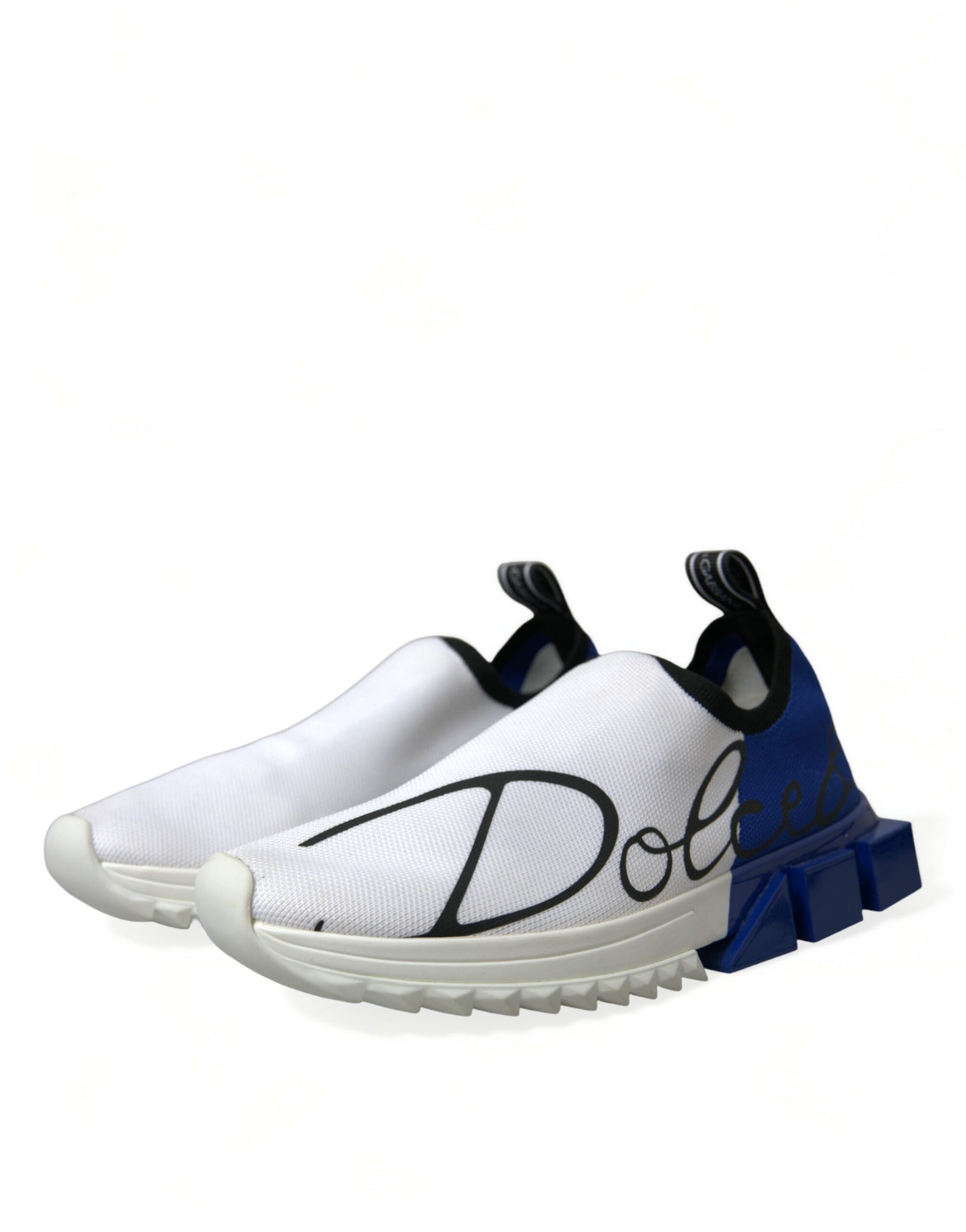 Dolce & Gabbana Baskets décontractées basses blanches et bleues Sorrento pour hommes