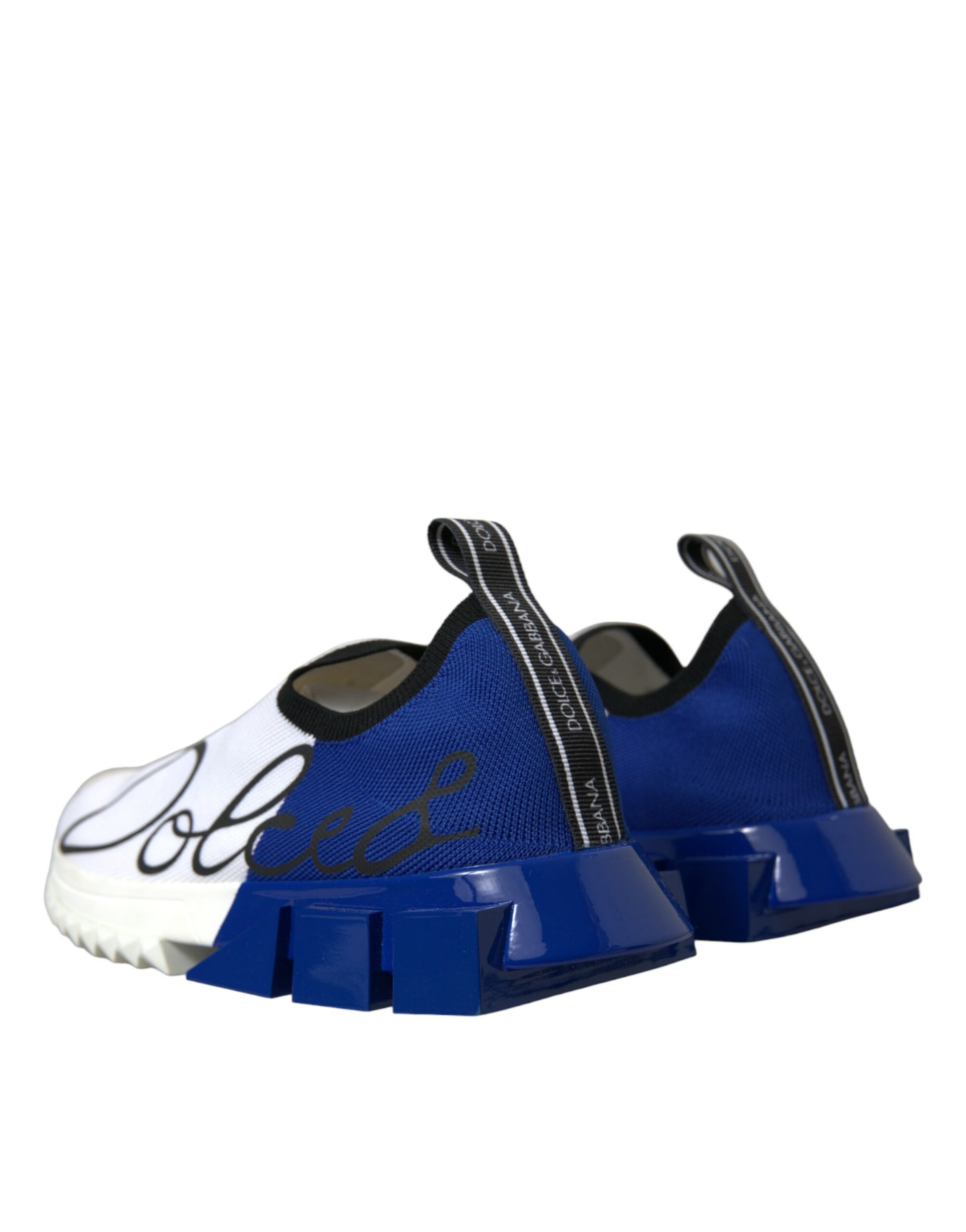 Dolce & Gabbana Baskets décontractées basses blanches et bleues Sorrento pour hommes