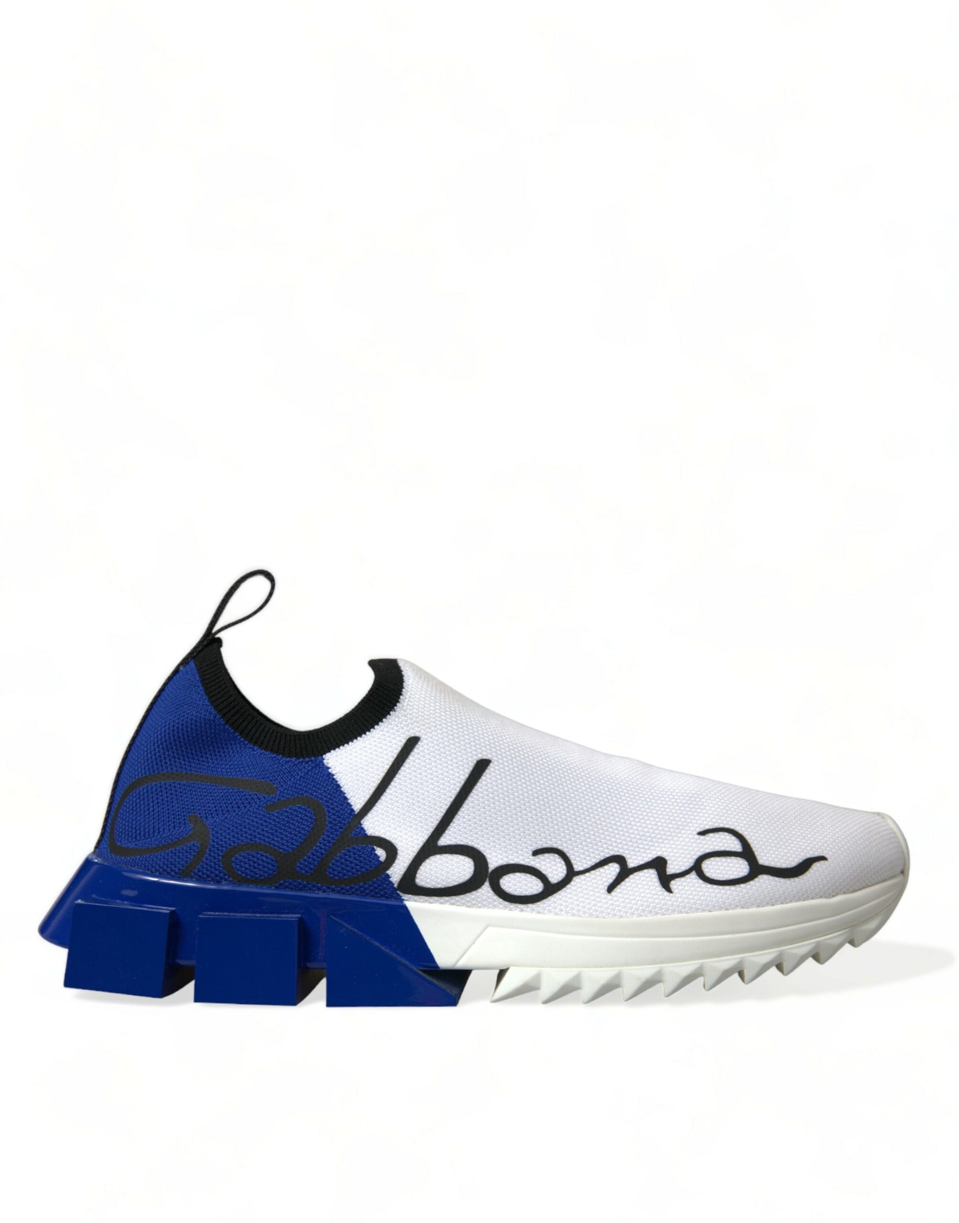 Dolce & Gabbana Baskets décontractées basses blanches et bleues Sorrento pour hommes