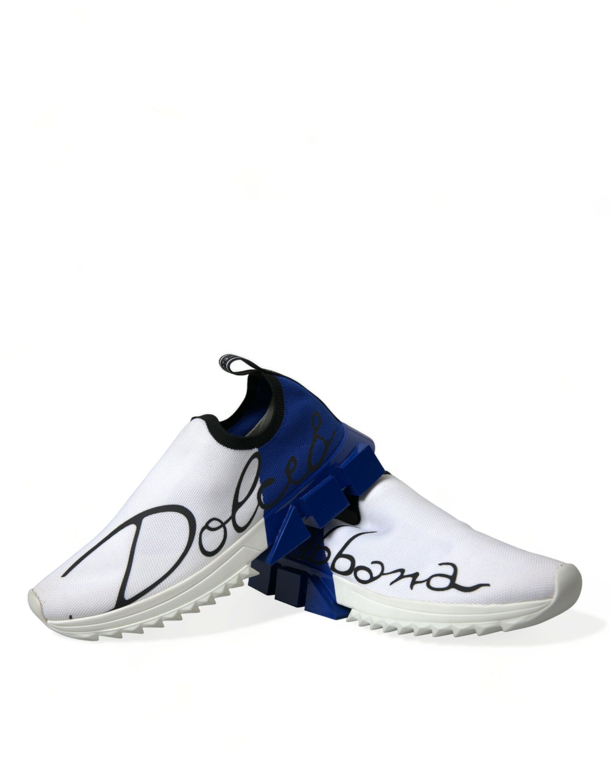 Dolce & Gabbana Baskets décontractées basses blanches et bleues Sorrento pour hommes