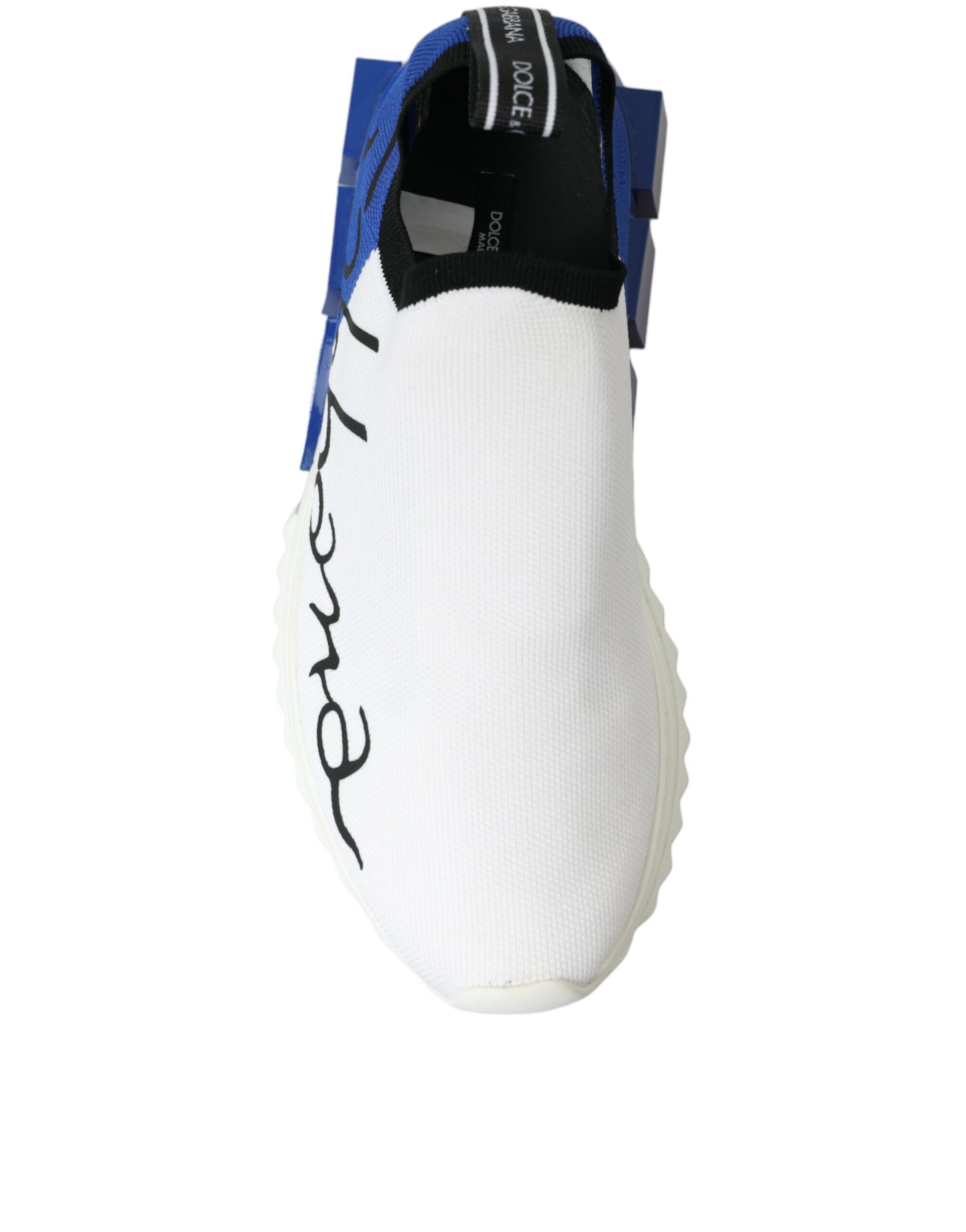 Dolce & Gabbana Baskets décontractées basses blanches et bleues Sorrento pour hommes